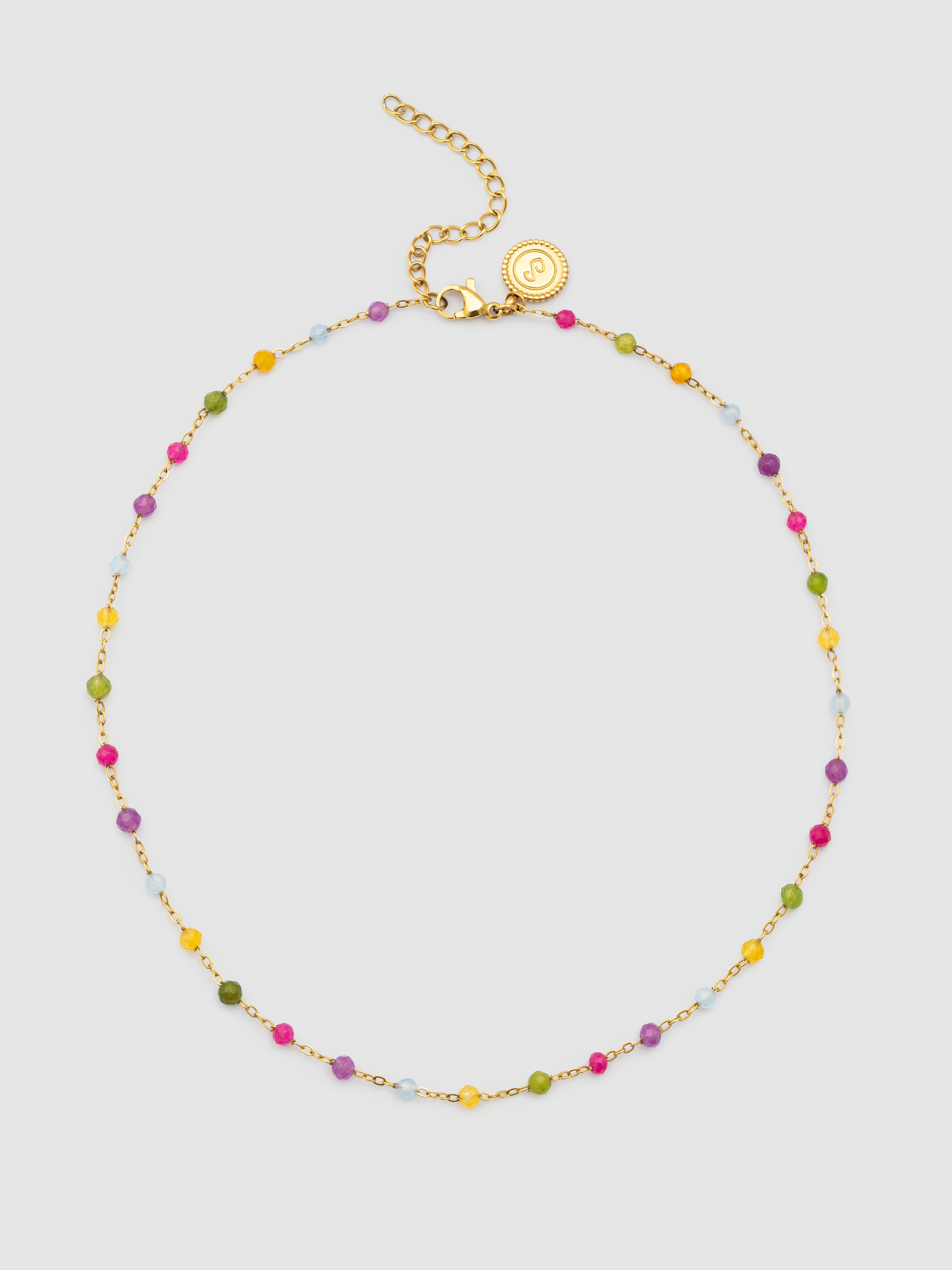 Colar Stella Color de Aço Banhado a Ouro Multicolor-4
