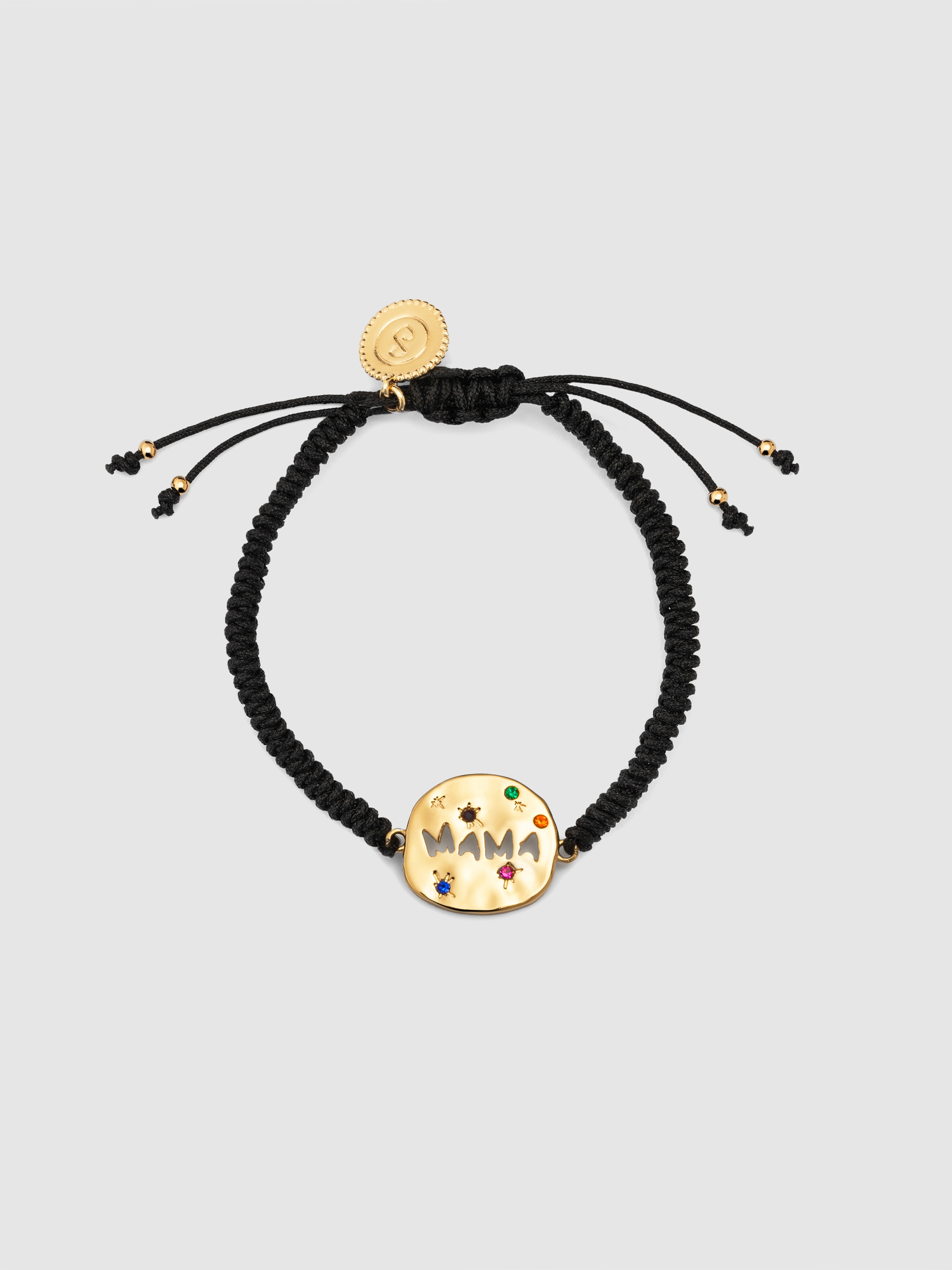 Pulseira Mamã Colors de Liga de Metais Banhado em Ouro Preto-1