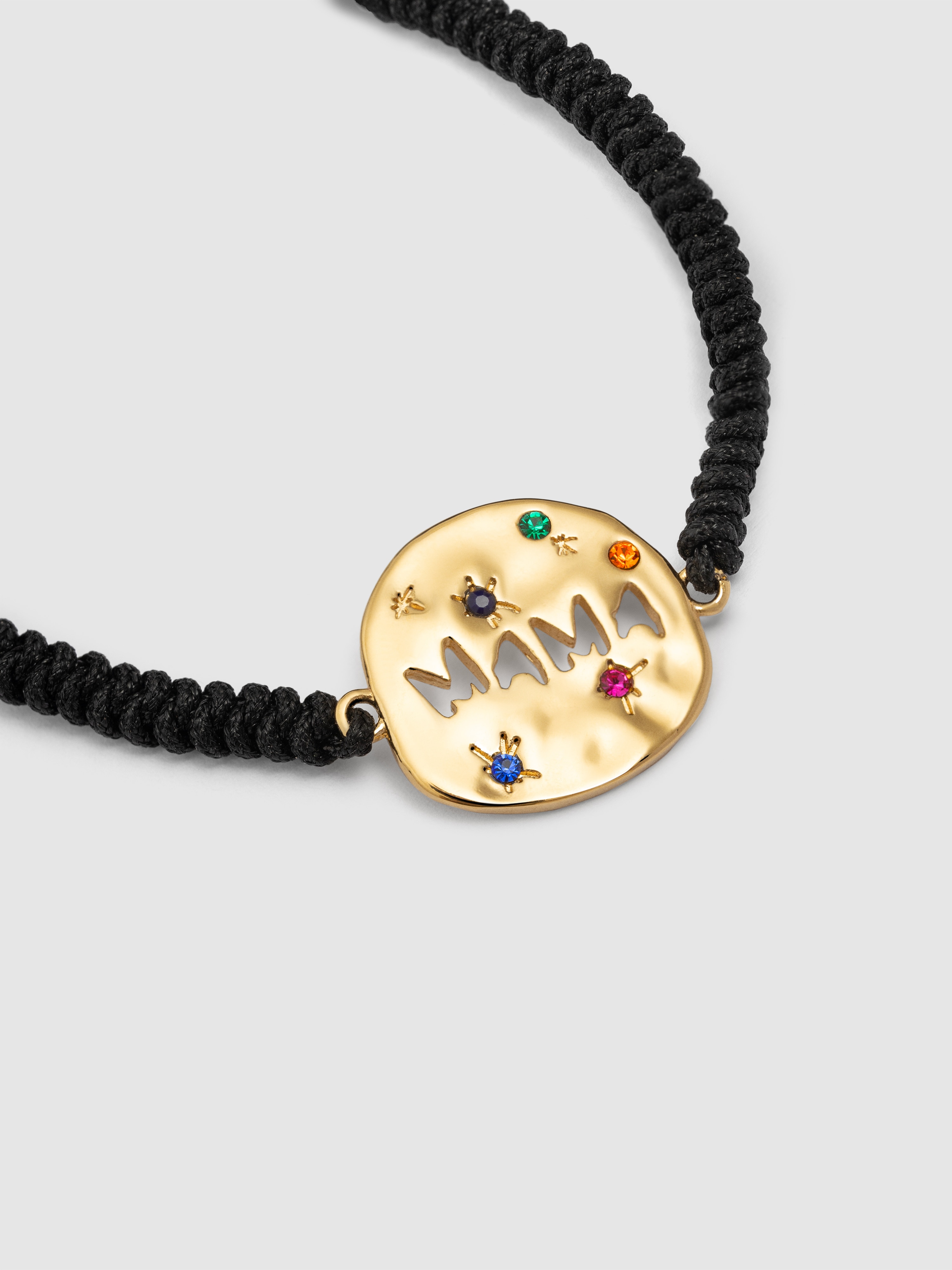 Pulseira Mamã Colors de Liga de Metais Banhado em Ouro Preto-3