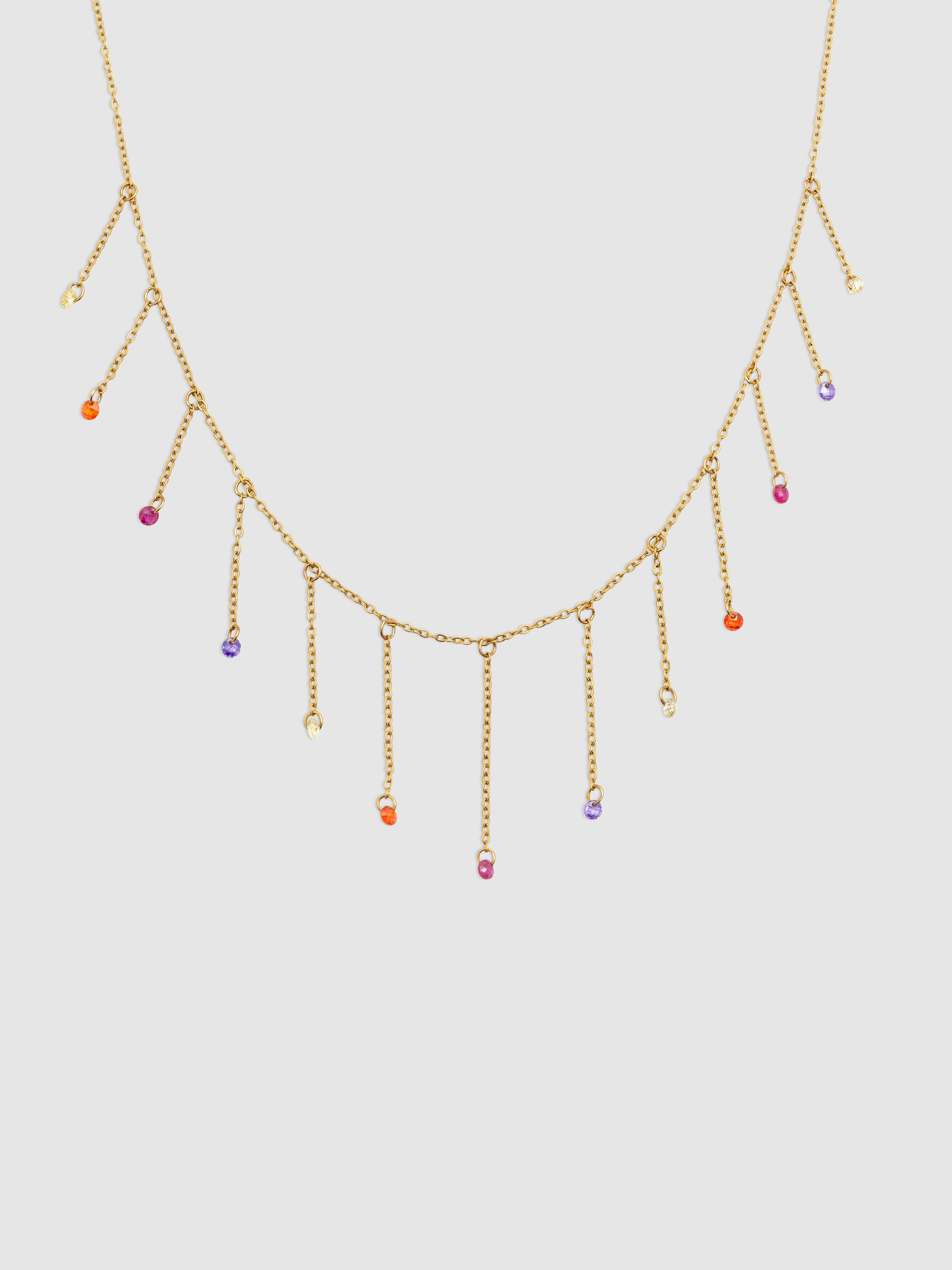 Colar Clea Colors de Aço Banhado a Ouro Multicolor-1