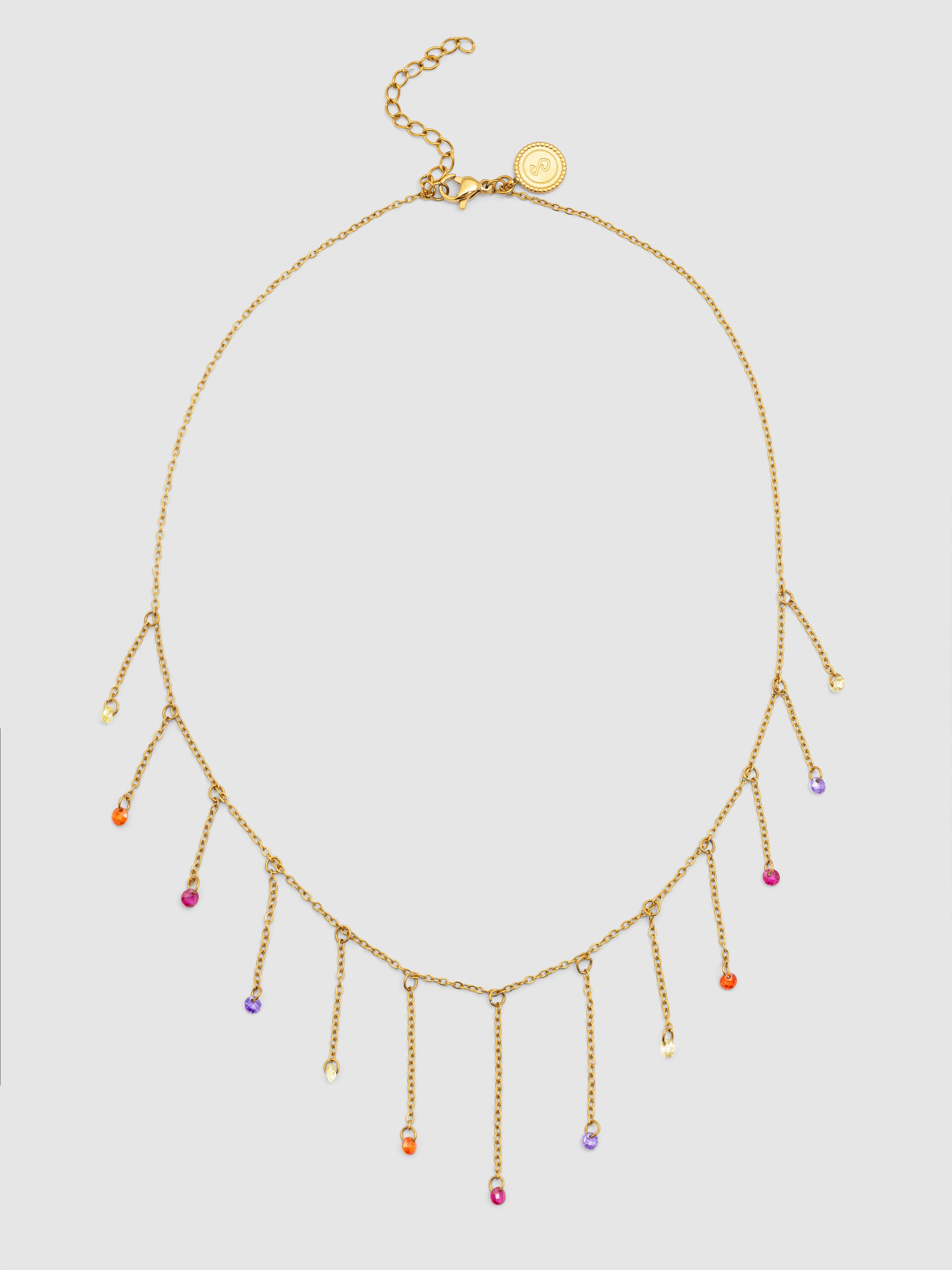 Colar Clea Colors de Aço Banhado a Ouro Multicolor-5