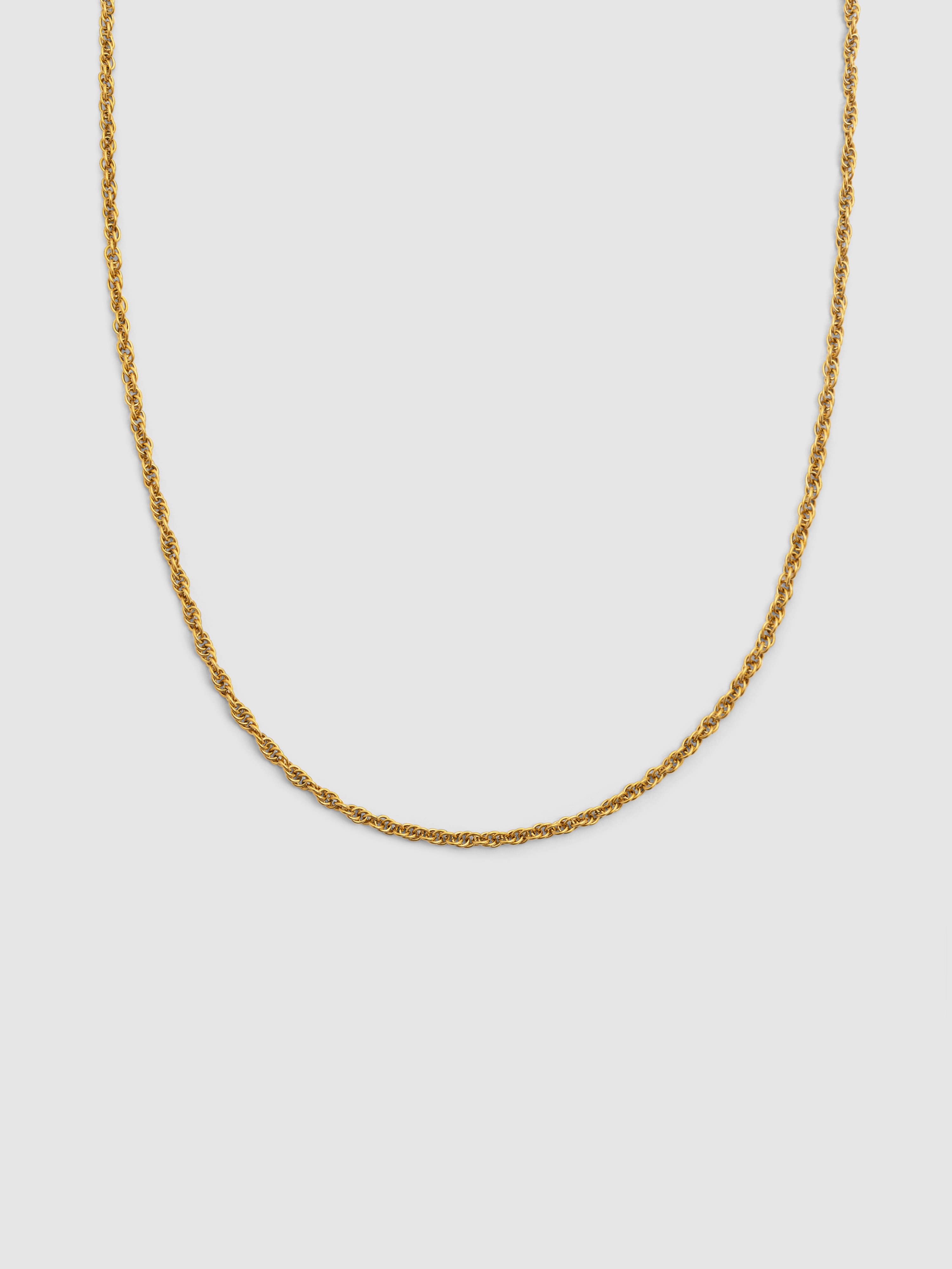 Colar Spinning Rope Chain de Aço Banhado em Ouro Dourado-1