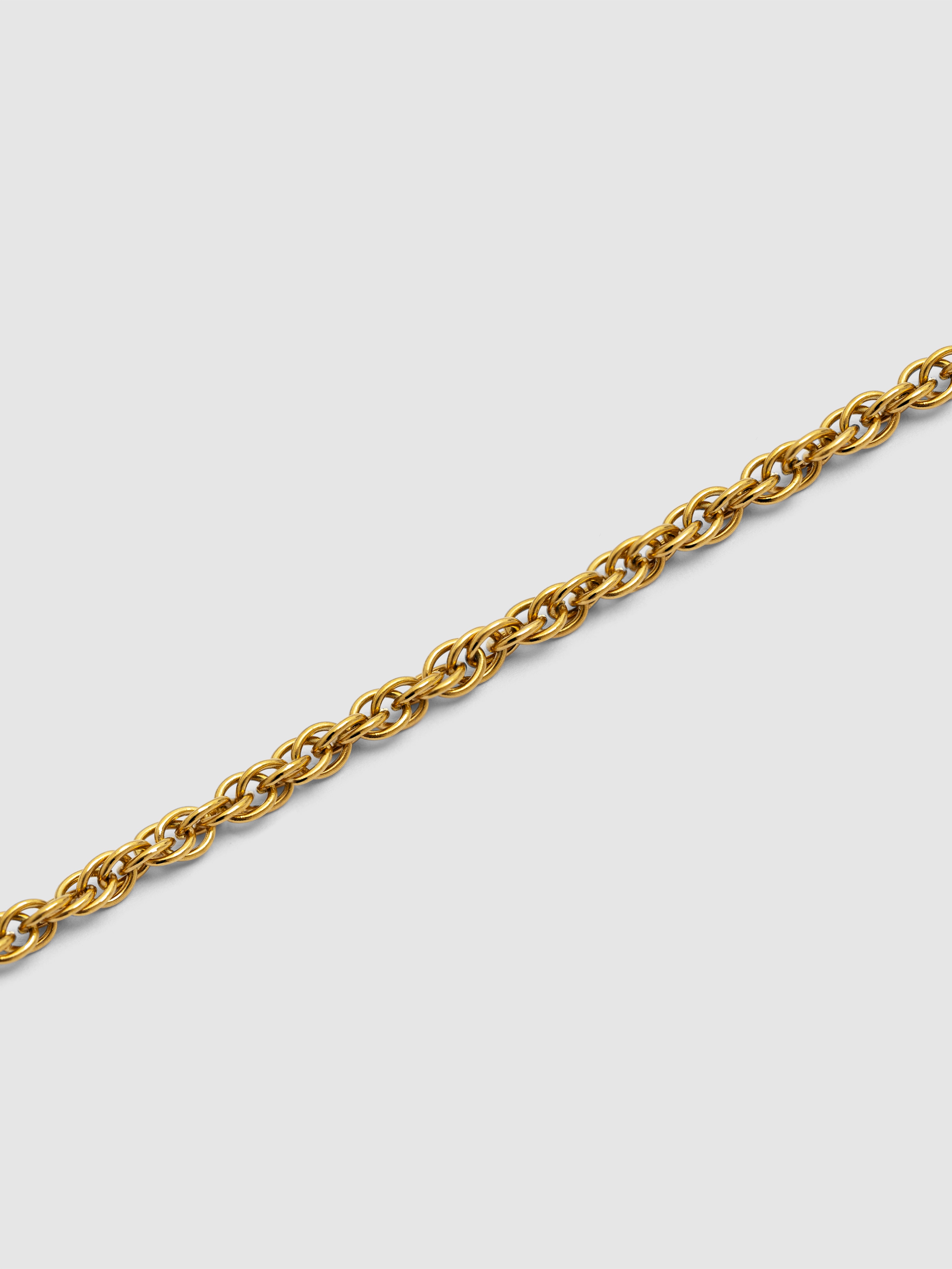 Colar Spinning Rope Chain de Aço Banhado em Ouro Dourado-3