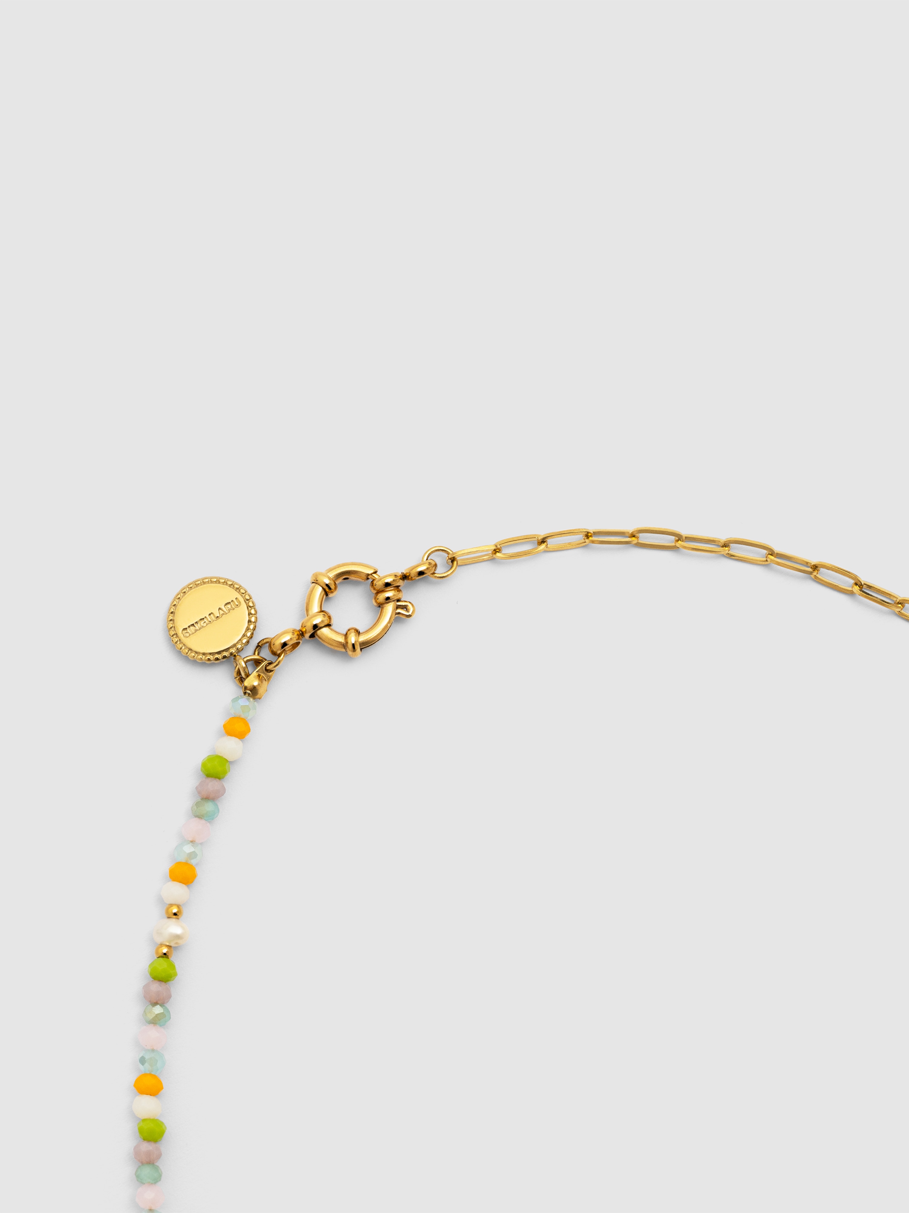 Colar Chic Nora de Aço Banhado a Ouro Multicolor-4