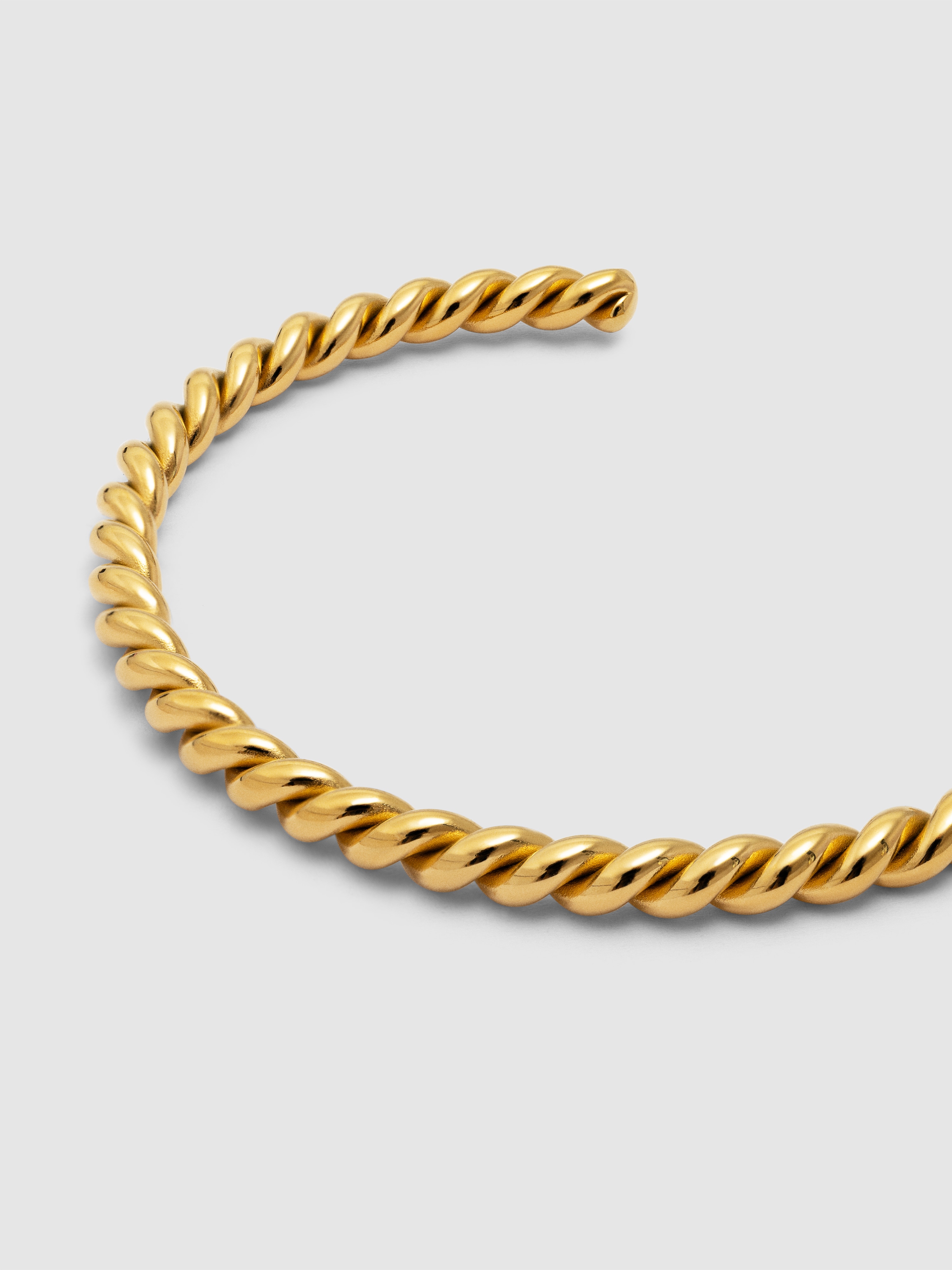Pulseira Tressia de Aço Banhado a Ouro Dourado-3