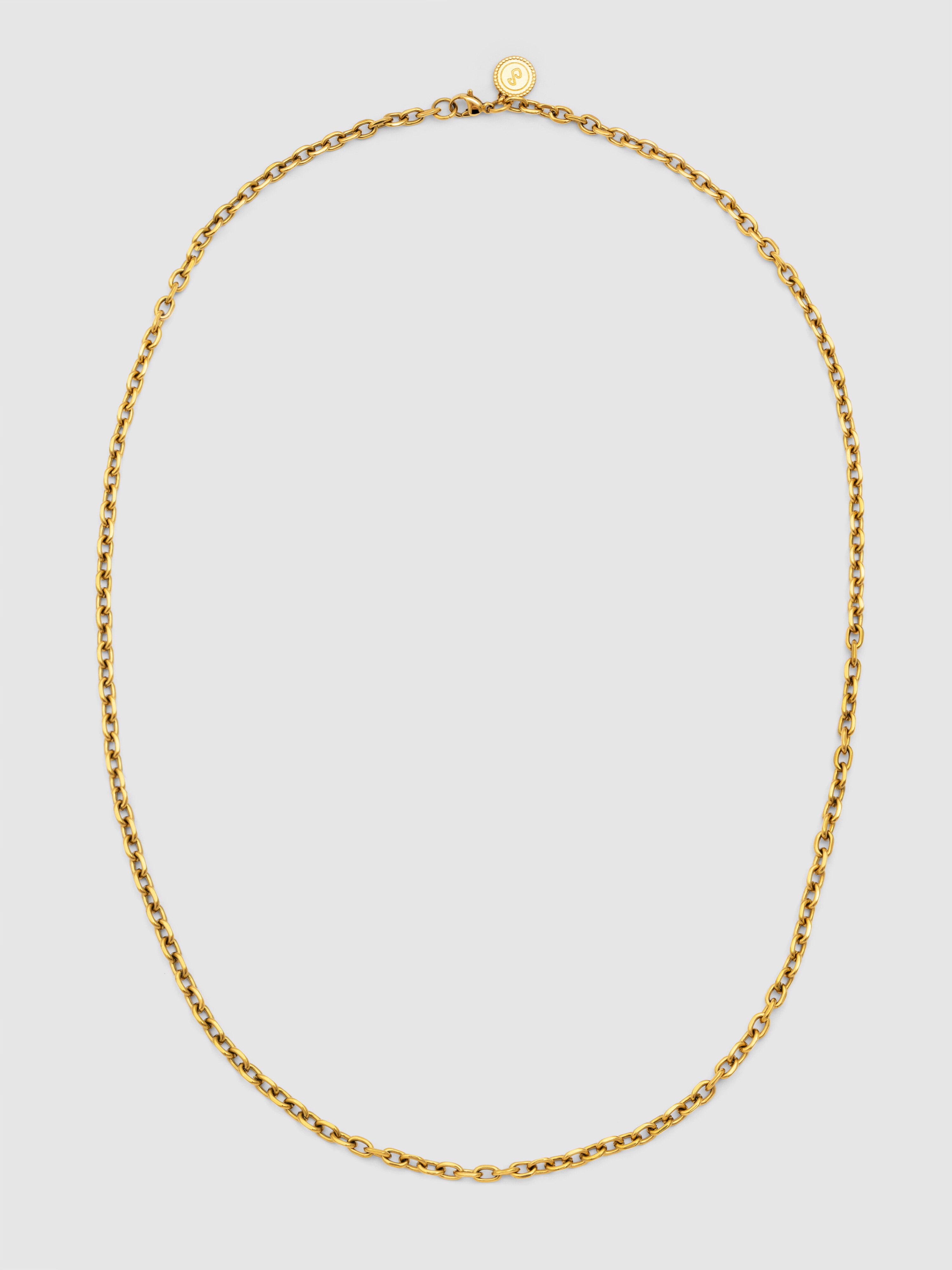 Colar Orla Rope de Aço Banhado em Ouro Dourado-4