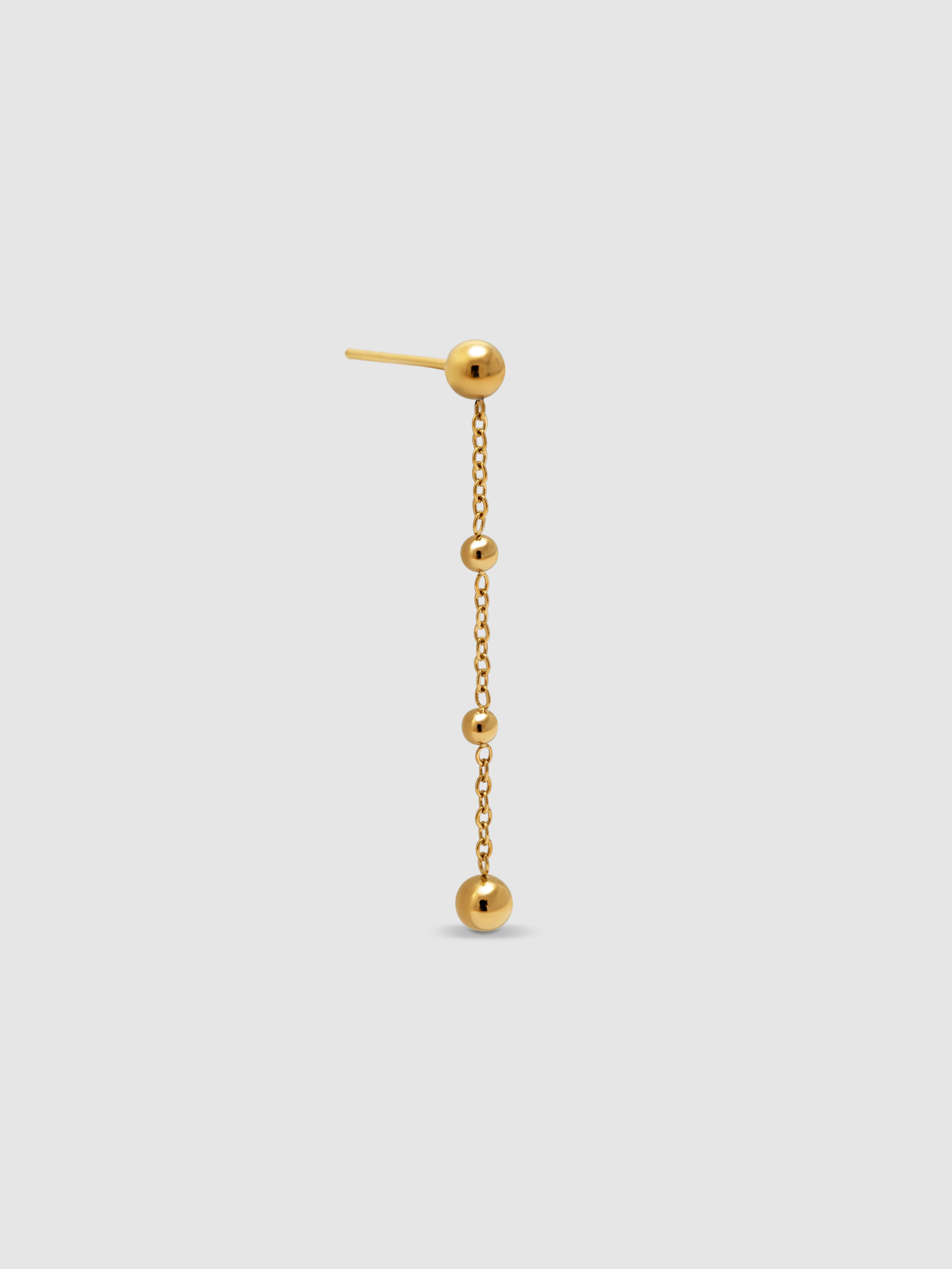 Brinco Individual Drop Bomb de Aço Banhado a Ouro Dourado-1