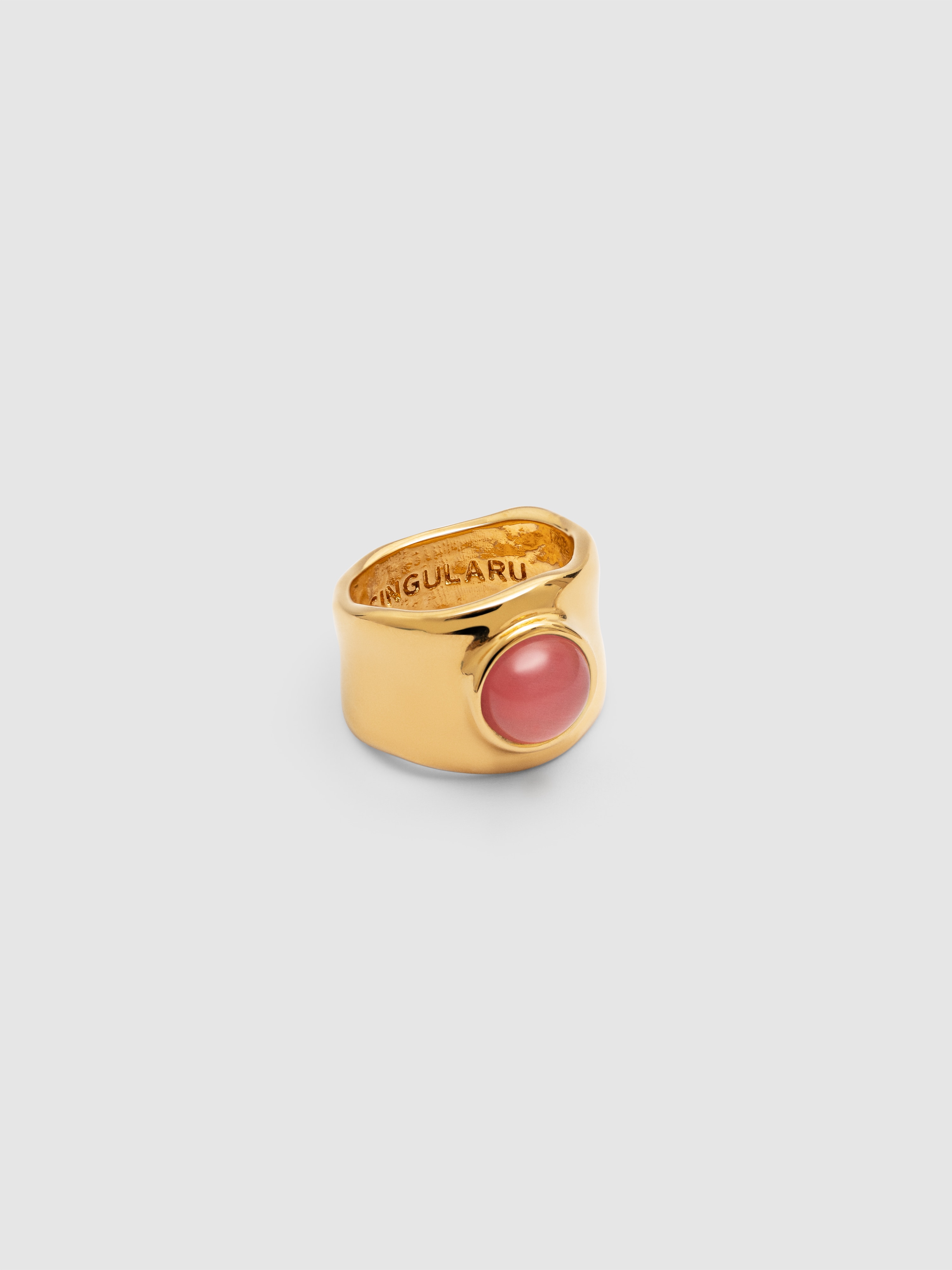 Anel My Pink Stone de Liga de Metais Banhado a Ouro Rosa-1