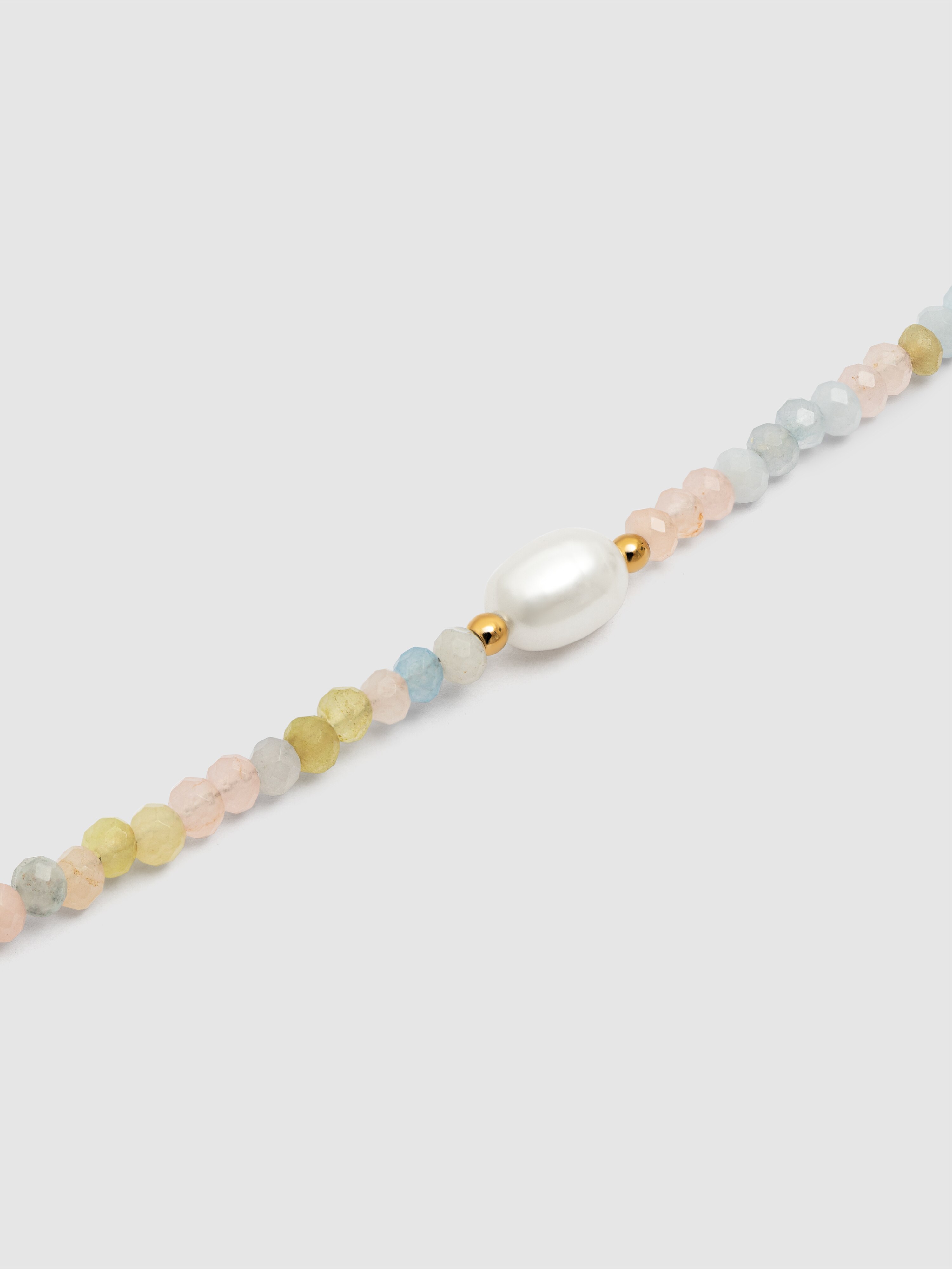 Colar Daphne Pearls de Aço Banhado a Ouro Multicolor-3