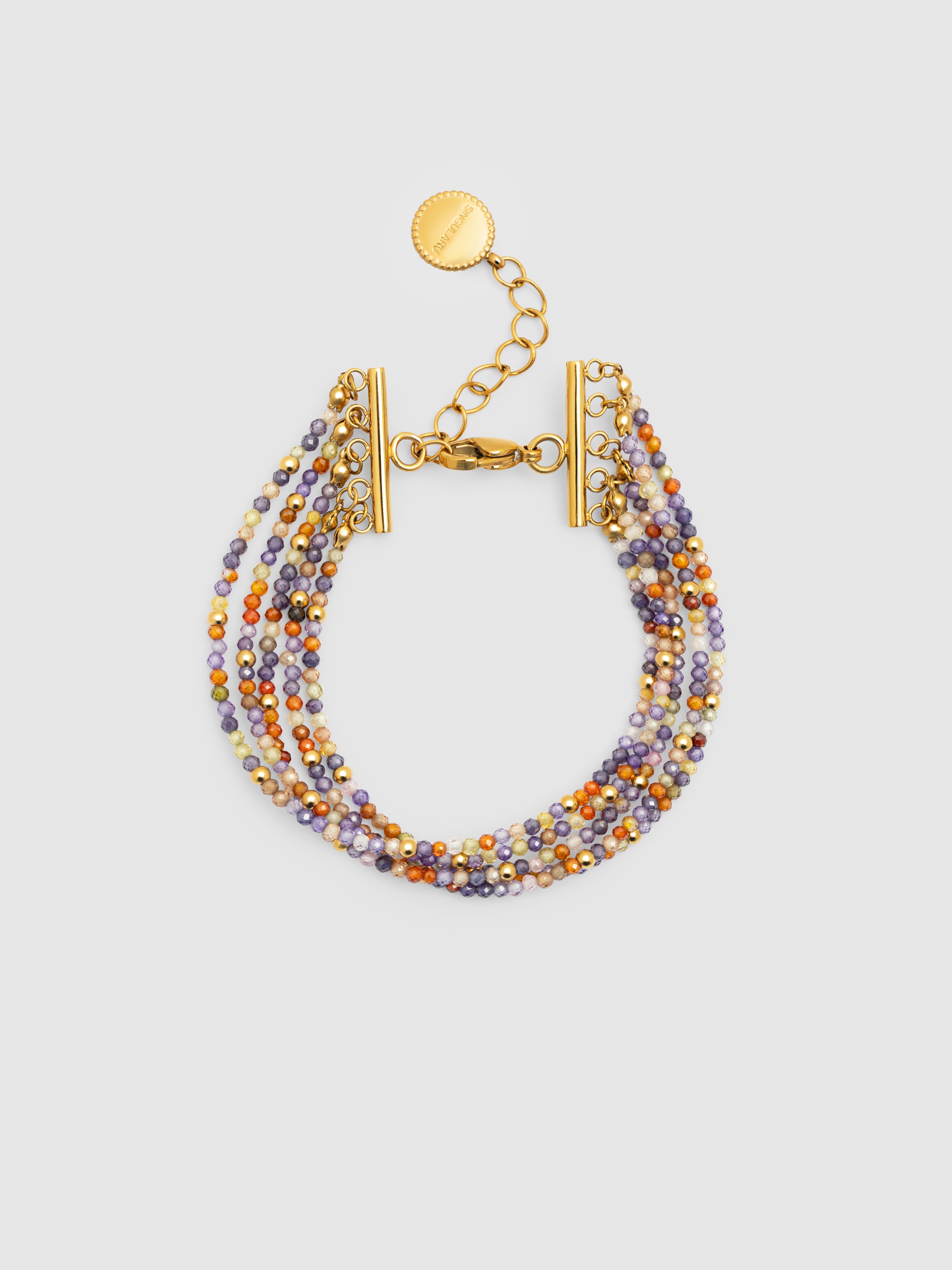 Imagem 0 de Pulseira de Corrente Crystals Cleopatra de Aço Banhado a Ouro