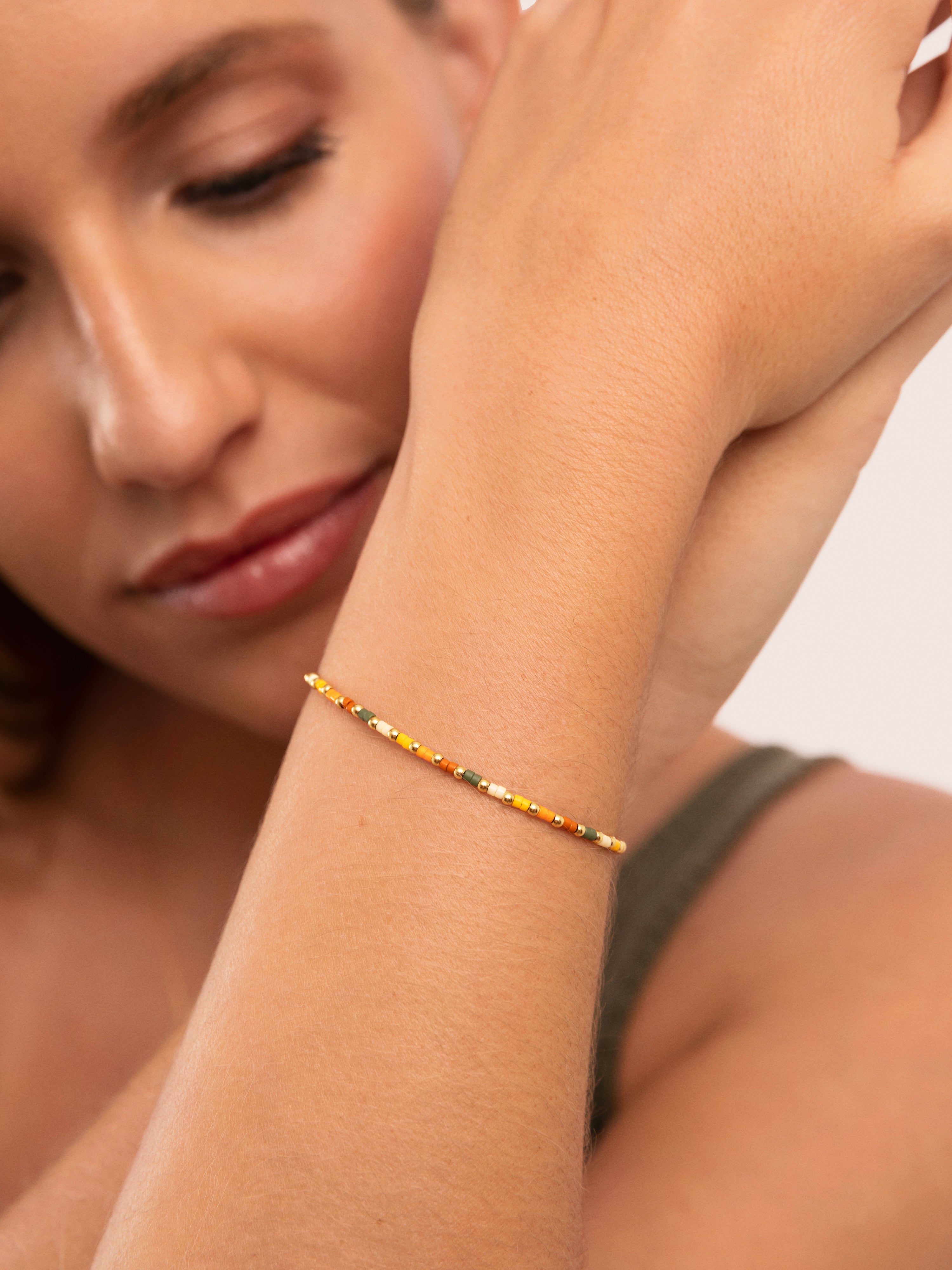 Pulseira de Corrente Harvest Colors de Aço Banhado a Ouro Multicolor-5