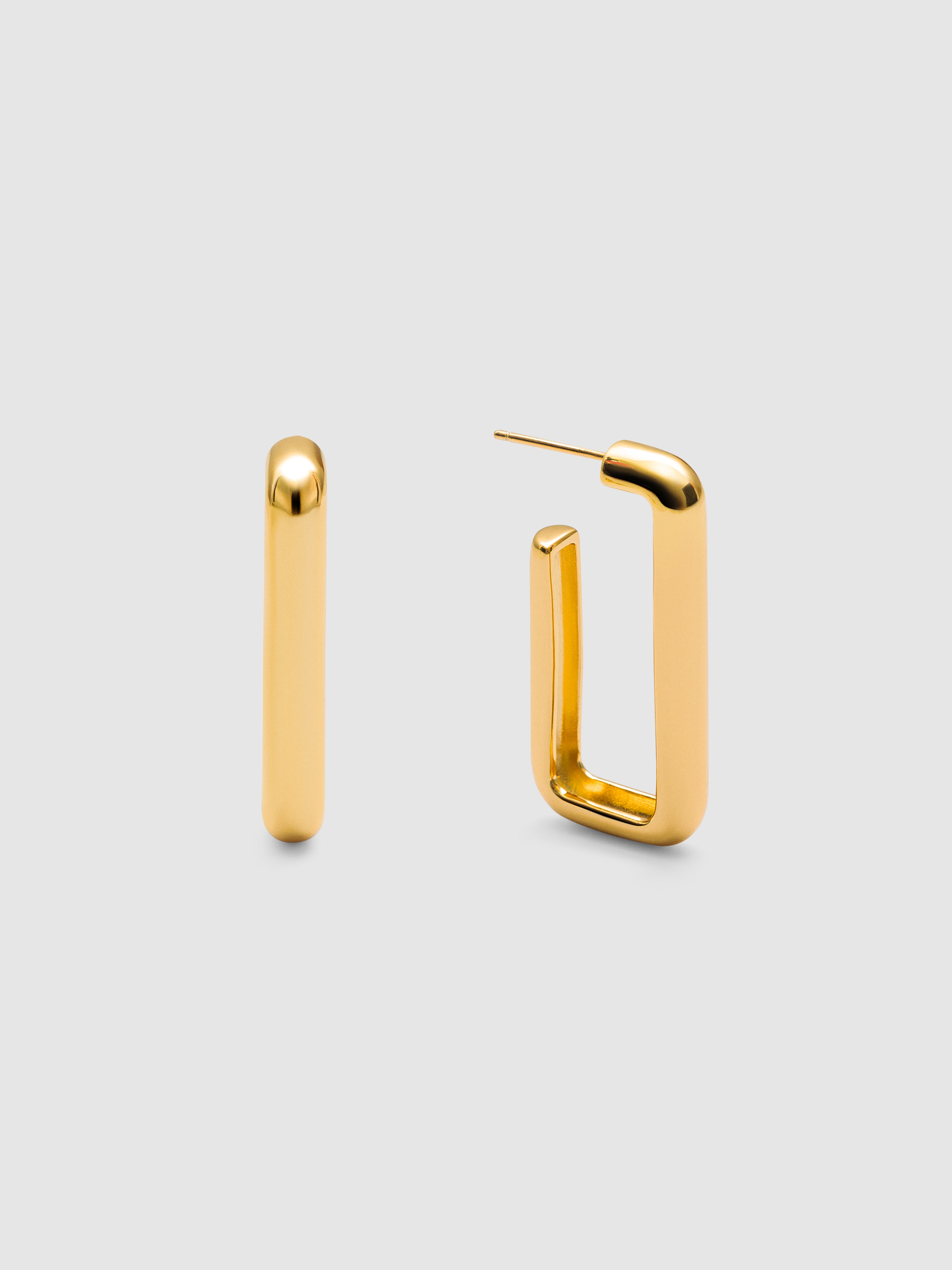 Brincos Single Pipe de Ligas Metálicas Banhado a Ouro Dourado-1