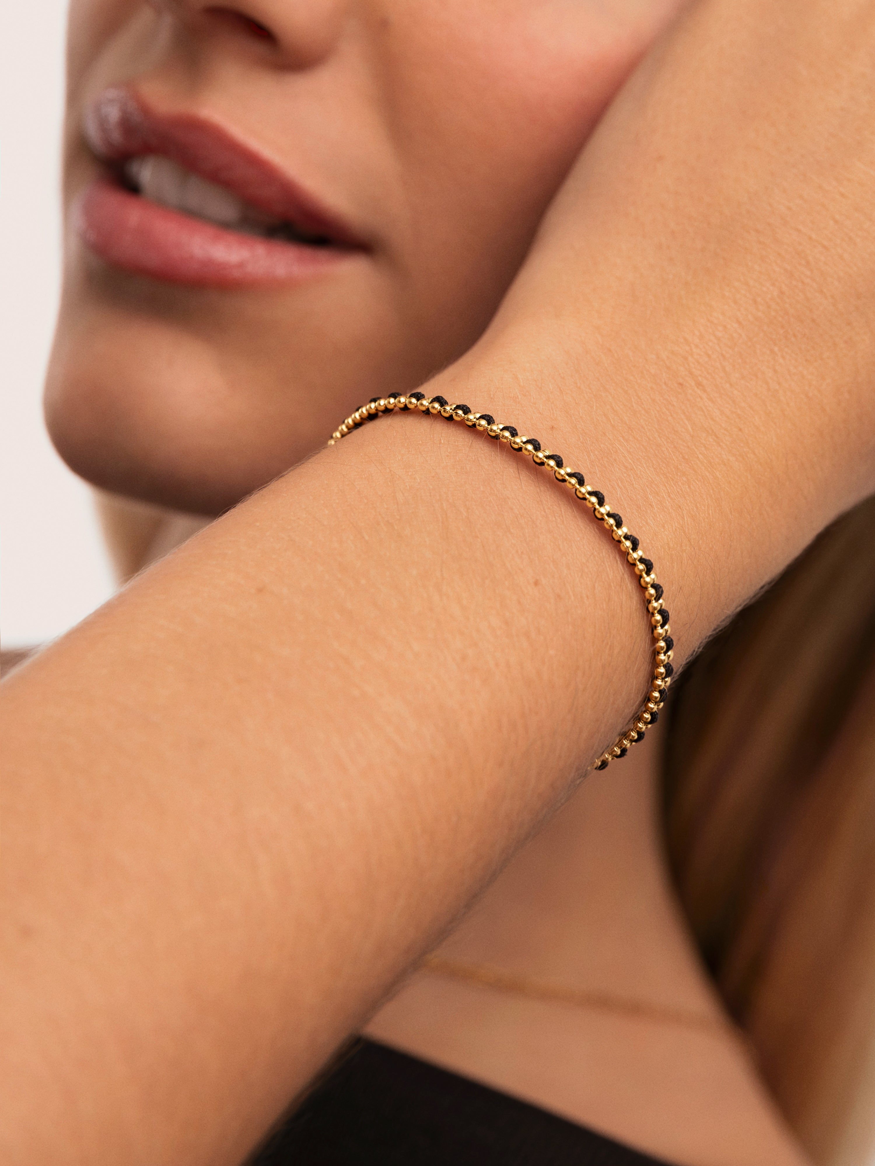 Pulseira de Corrente Morgana Black de Aço Banhado a Ouro Preto-5