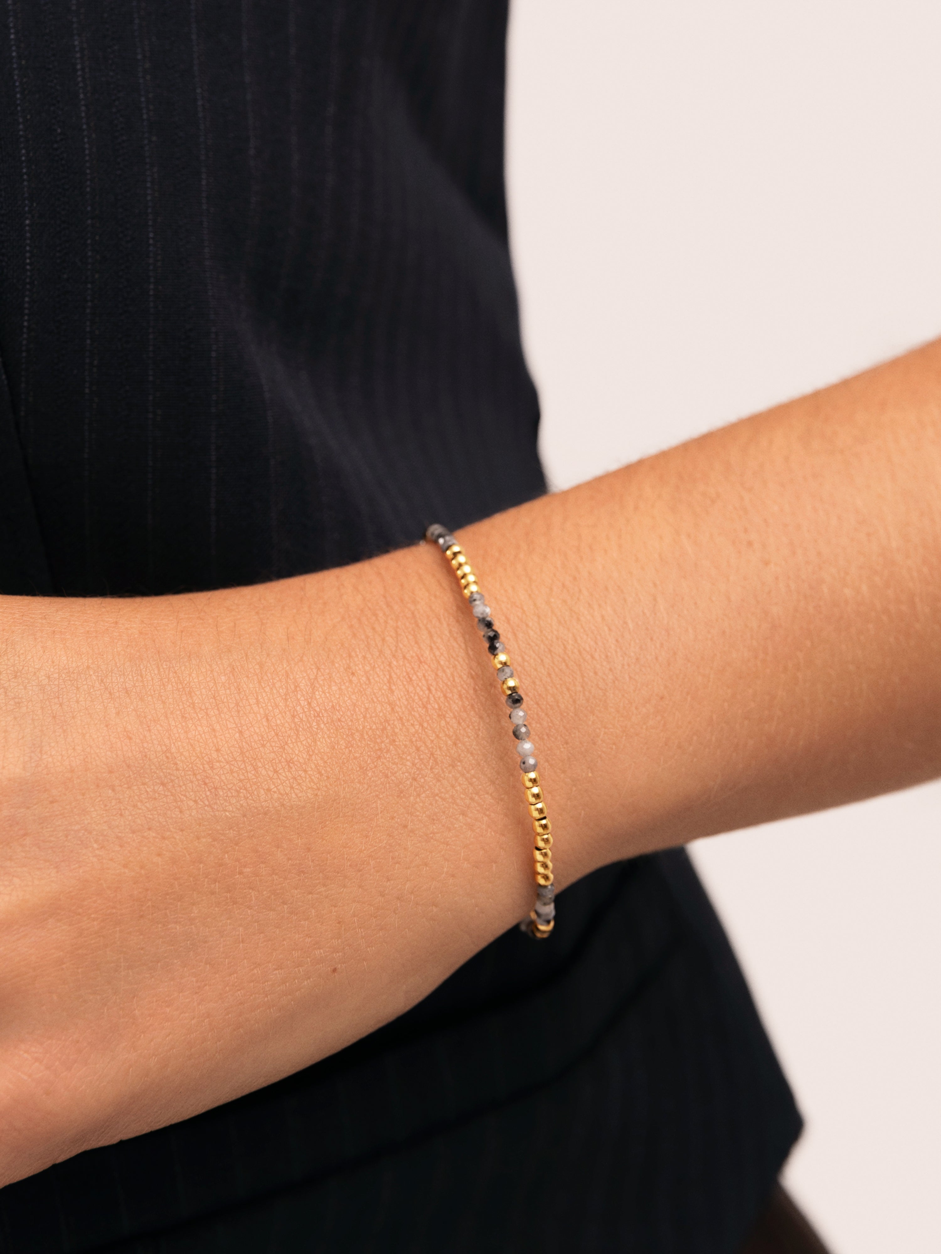 Pulseira de Corrente Noite de Aço Banhado a Ouro Dourado-3