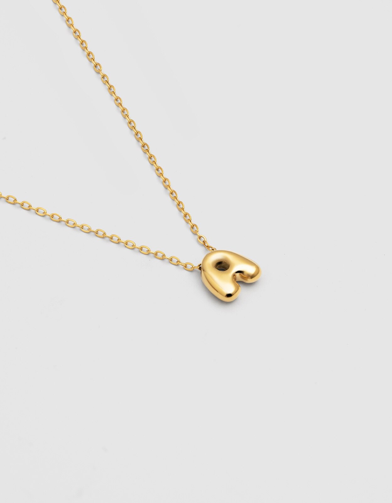 Colar Hailey Letter de Aço Banhado em Ouro - a Dourado-3