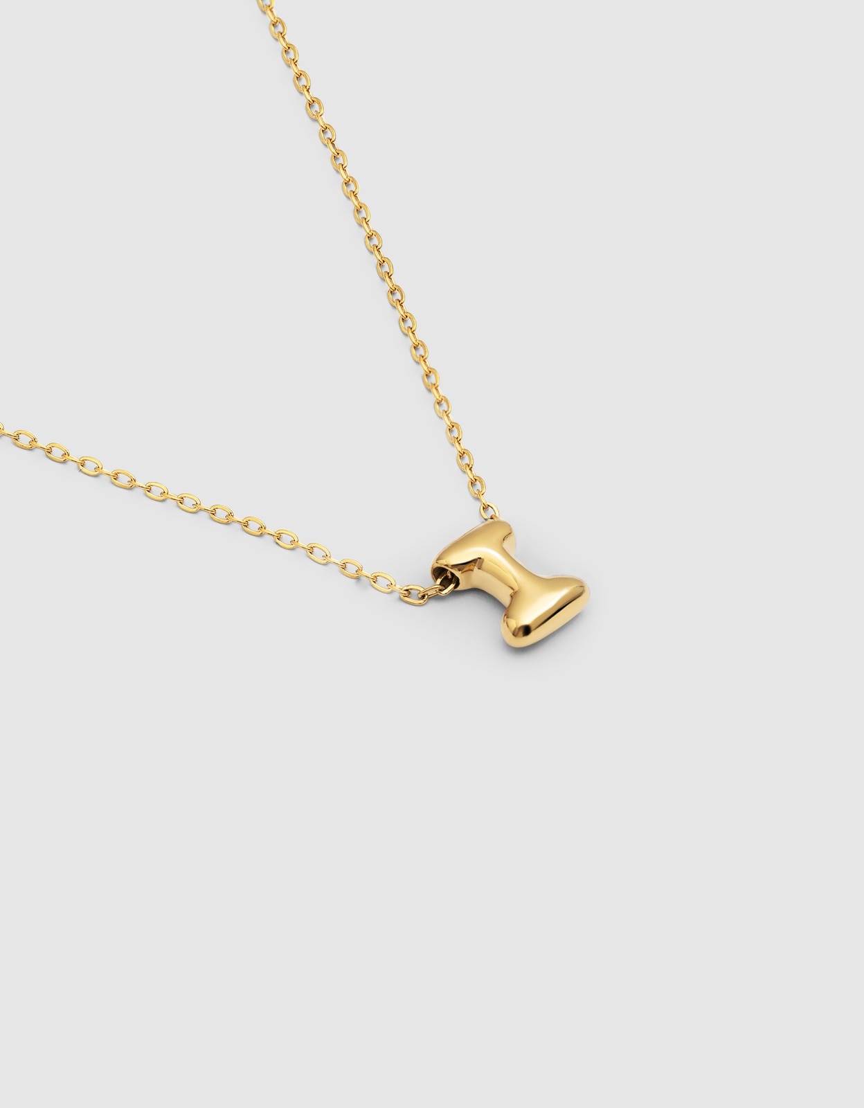 Colar Hailey Letter de Aço Banhado em Ouro - I Dourado-3