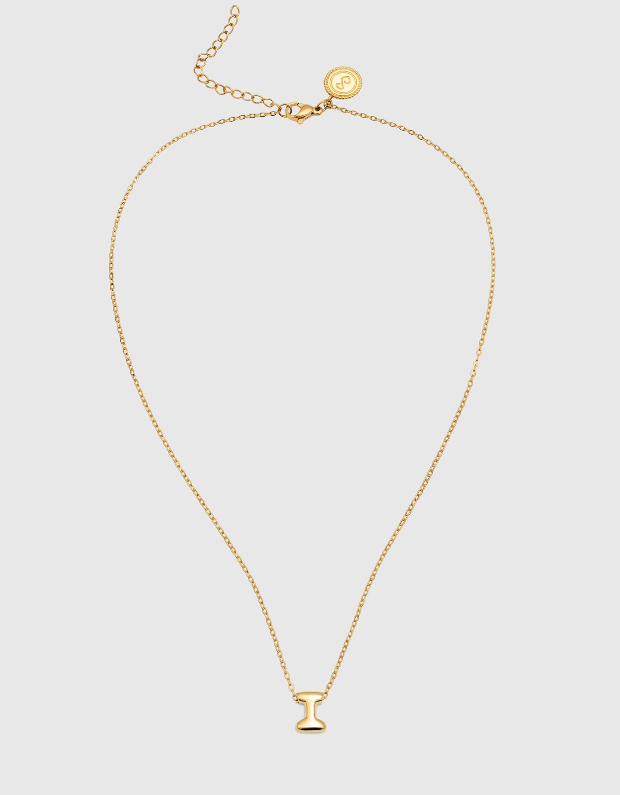 Colar Hailey Letter de Aço Banhado em Ouro - I Dourado-4