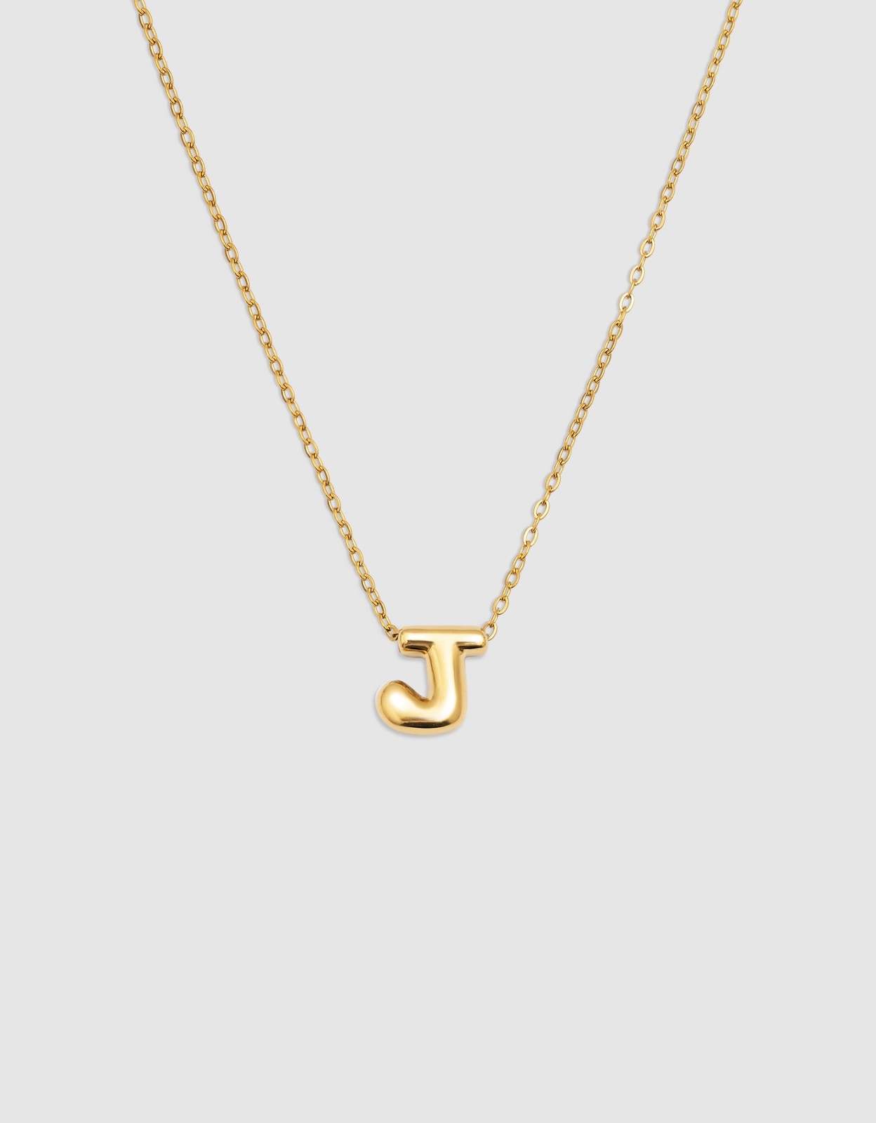 Colar Hailey Letter de Aço Banhado em Ouro - J Dourado-1