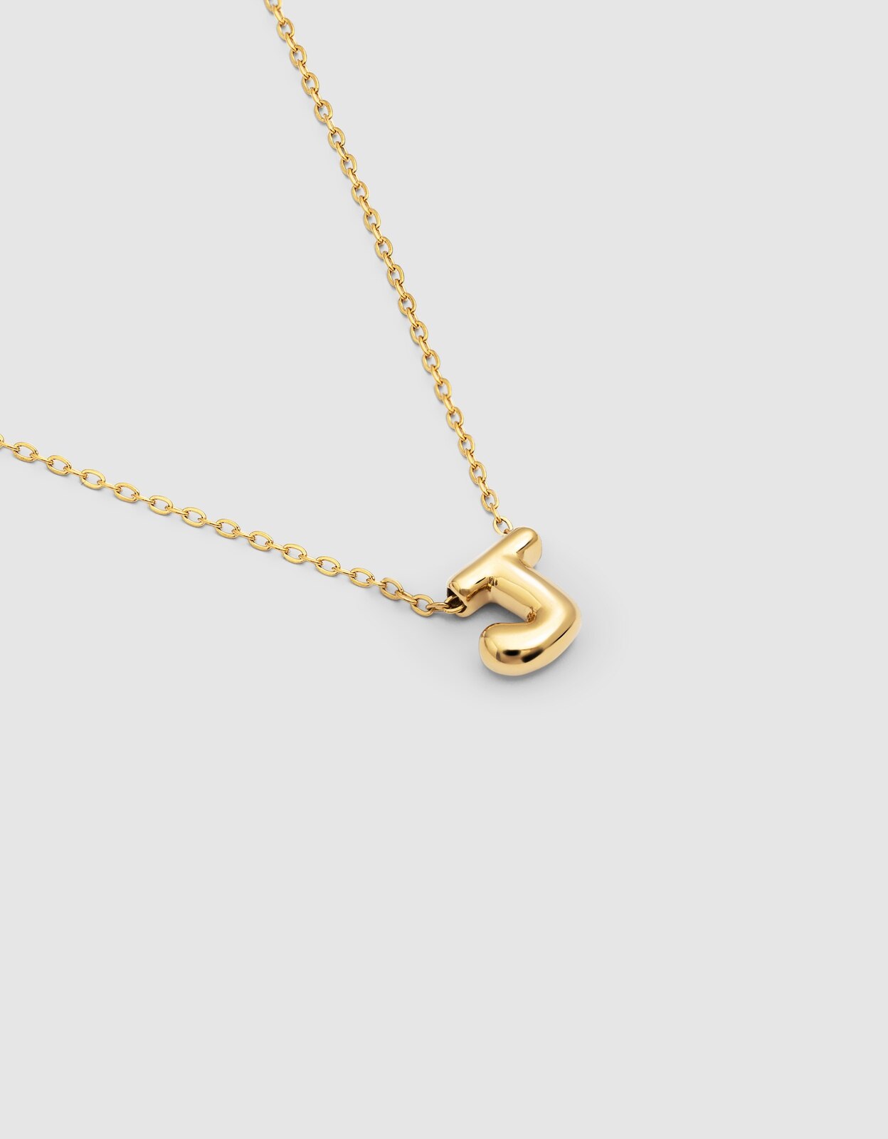 Colar Hailey Letter de Aço Banhado em Ouro - J Dourado-3