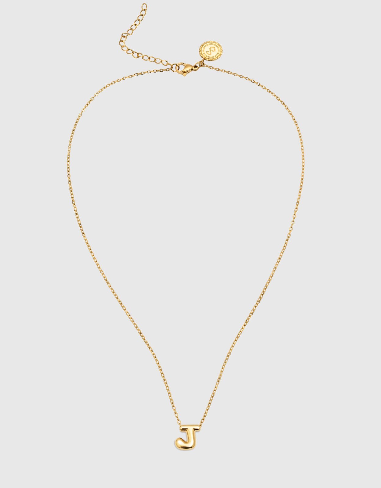 Colar Hailey Letter de Aço Banhado em Ouro - J Dourado-4