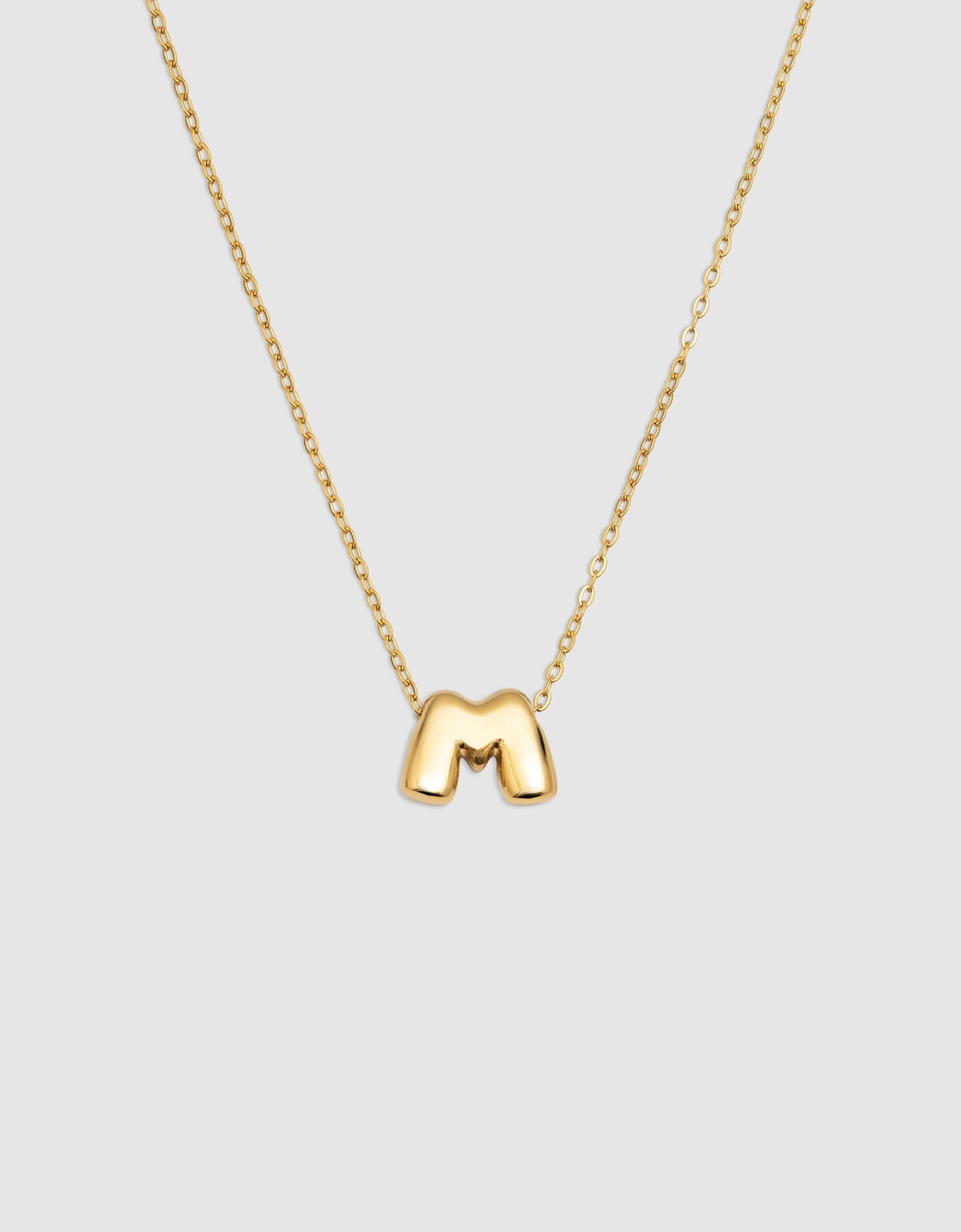 Colar Hailey Letter de Aço Banhado em Ouro - M Dourado-1