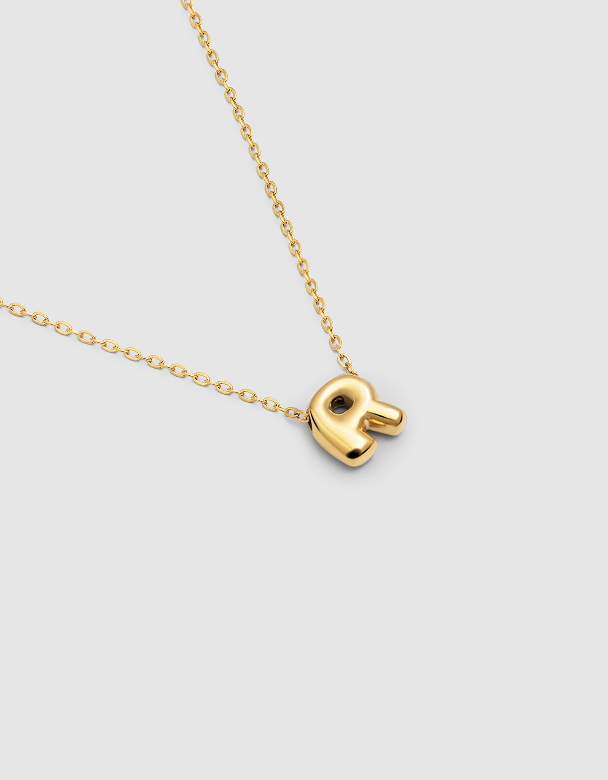 Colar Hailey Letter de Aço Banhado em Ouro - R Dourado-3