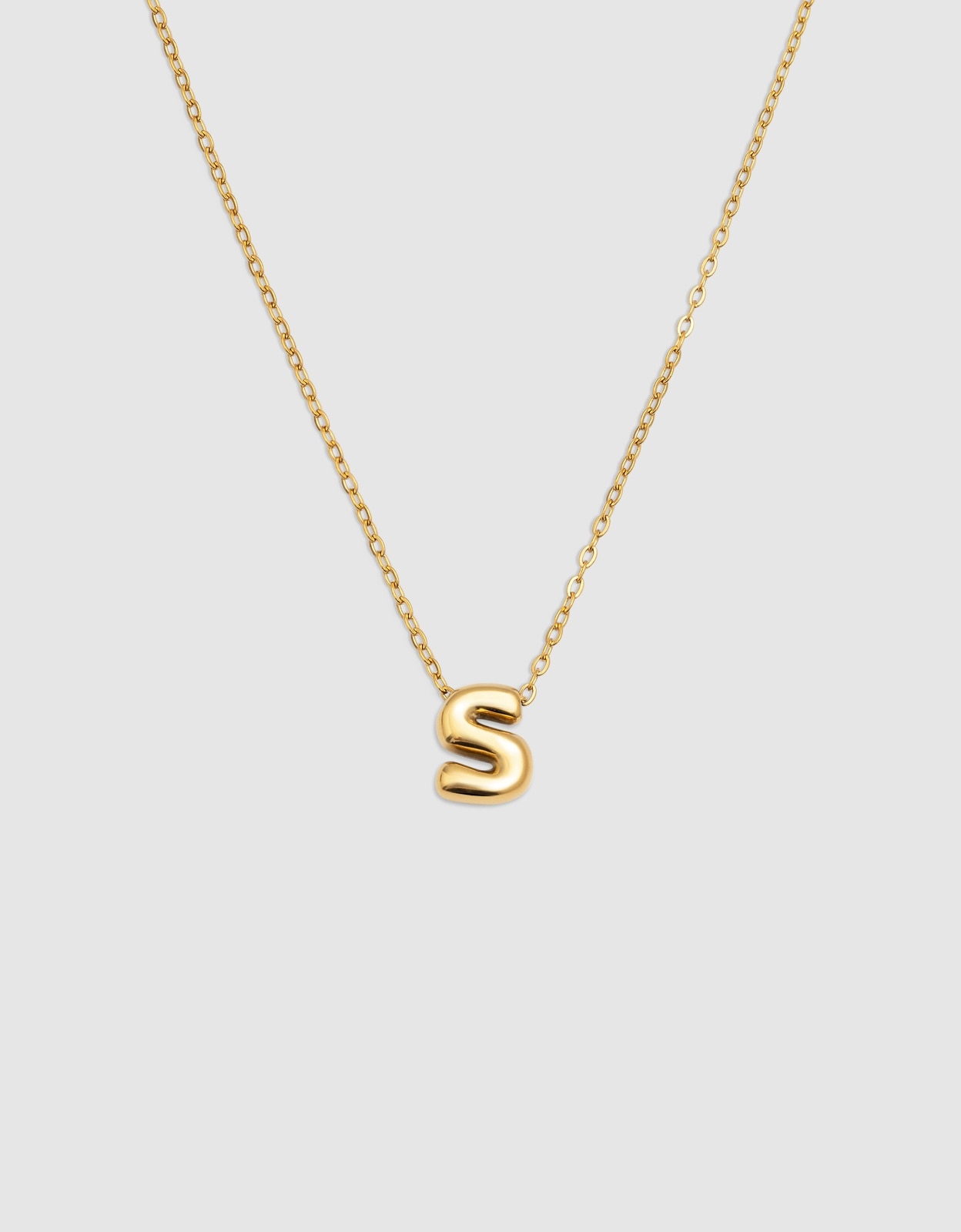 Colar Hailey Letter de Aço Banhado em Ouro - S Dourado-1