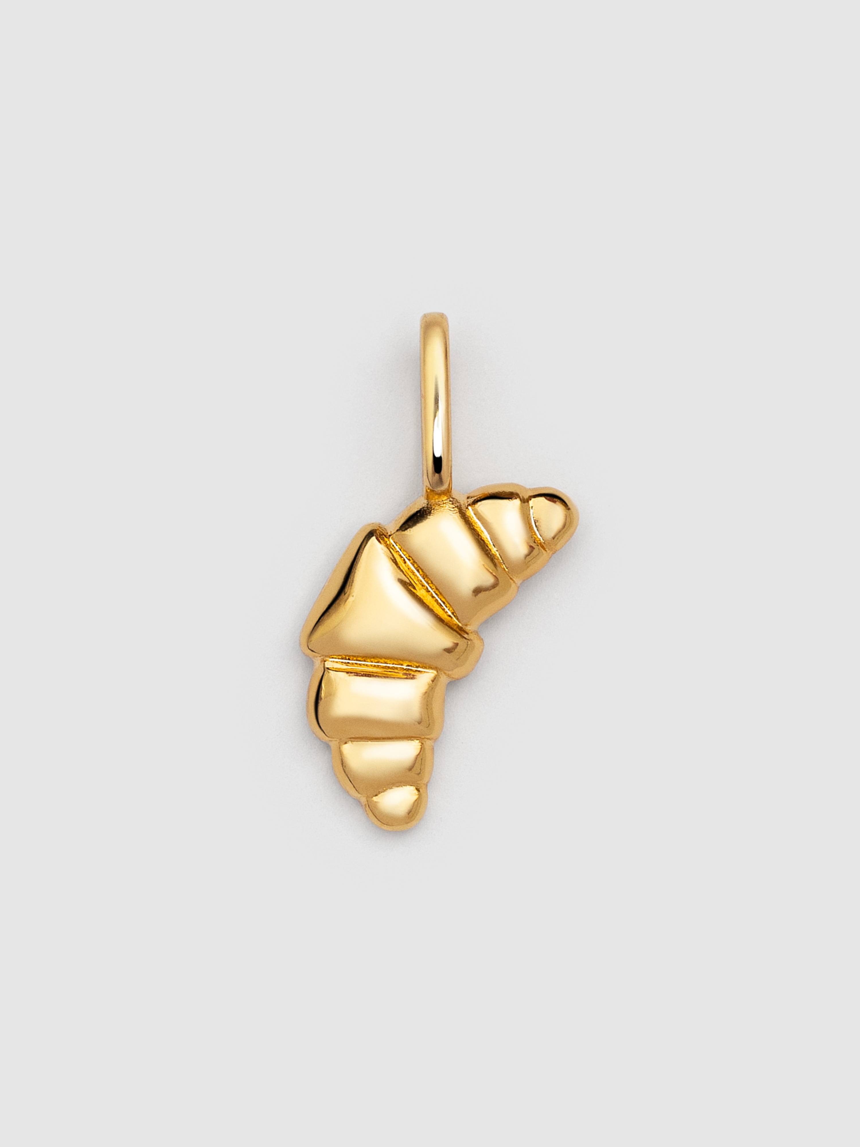 Charm Croissant de Liga de Metais Banhado a Ouro Dourado-1