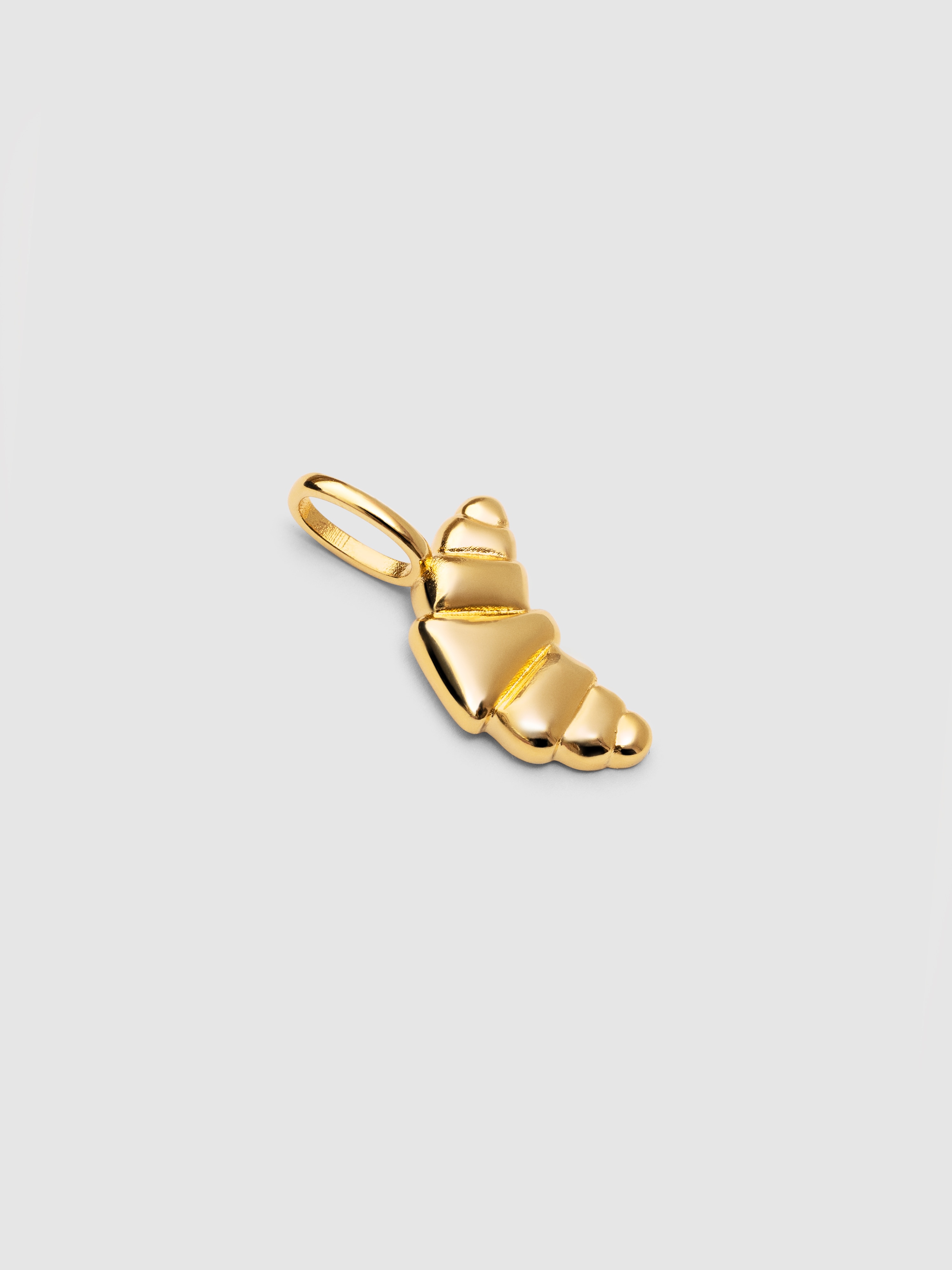 Charm Croissant de Liga de Metais Banhado a Ouro Dourado-4