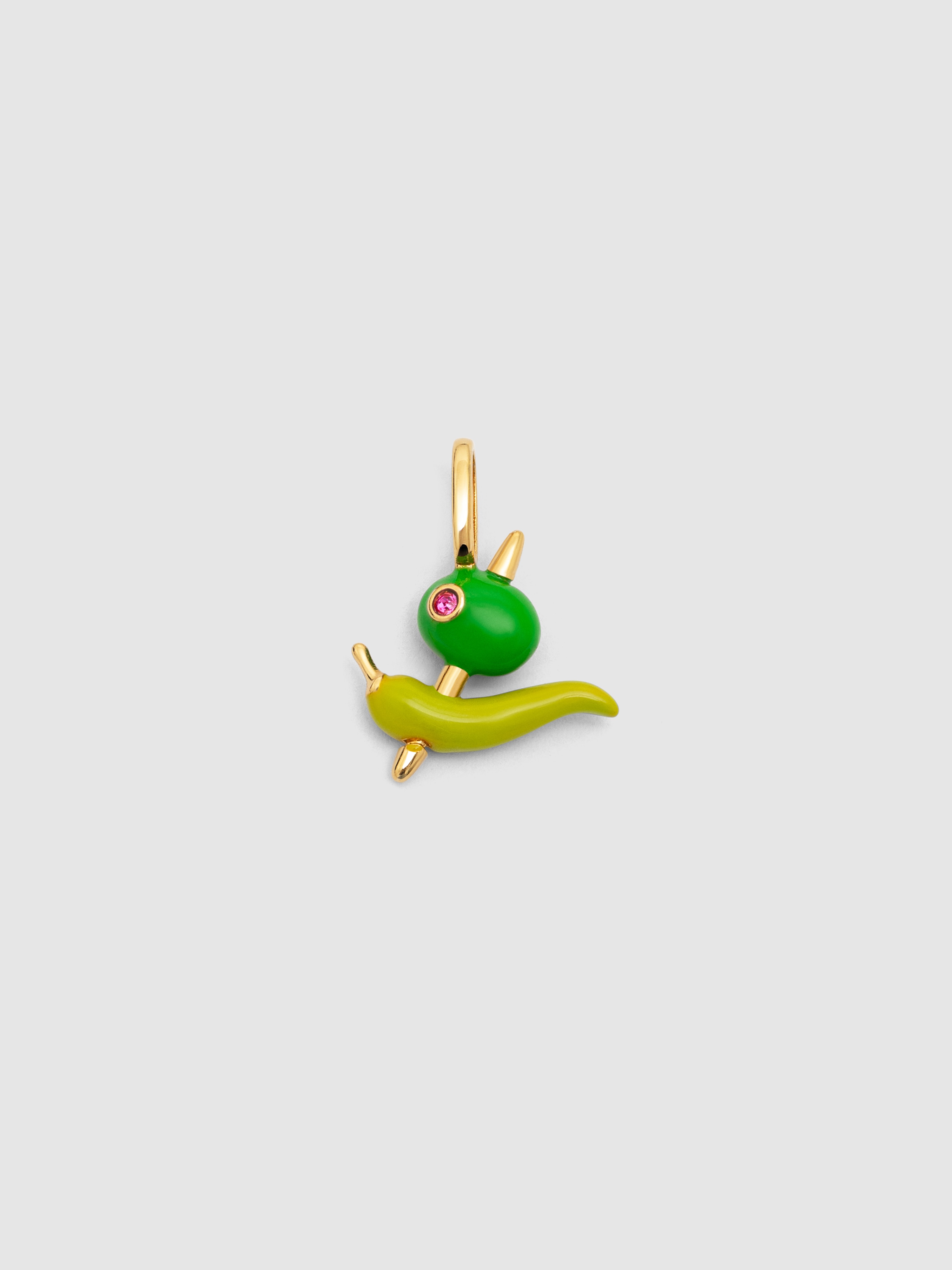 Charm Gilda de Liga de Metais Banhado a Ouro Verde-1