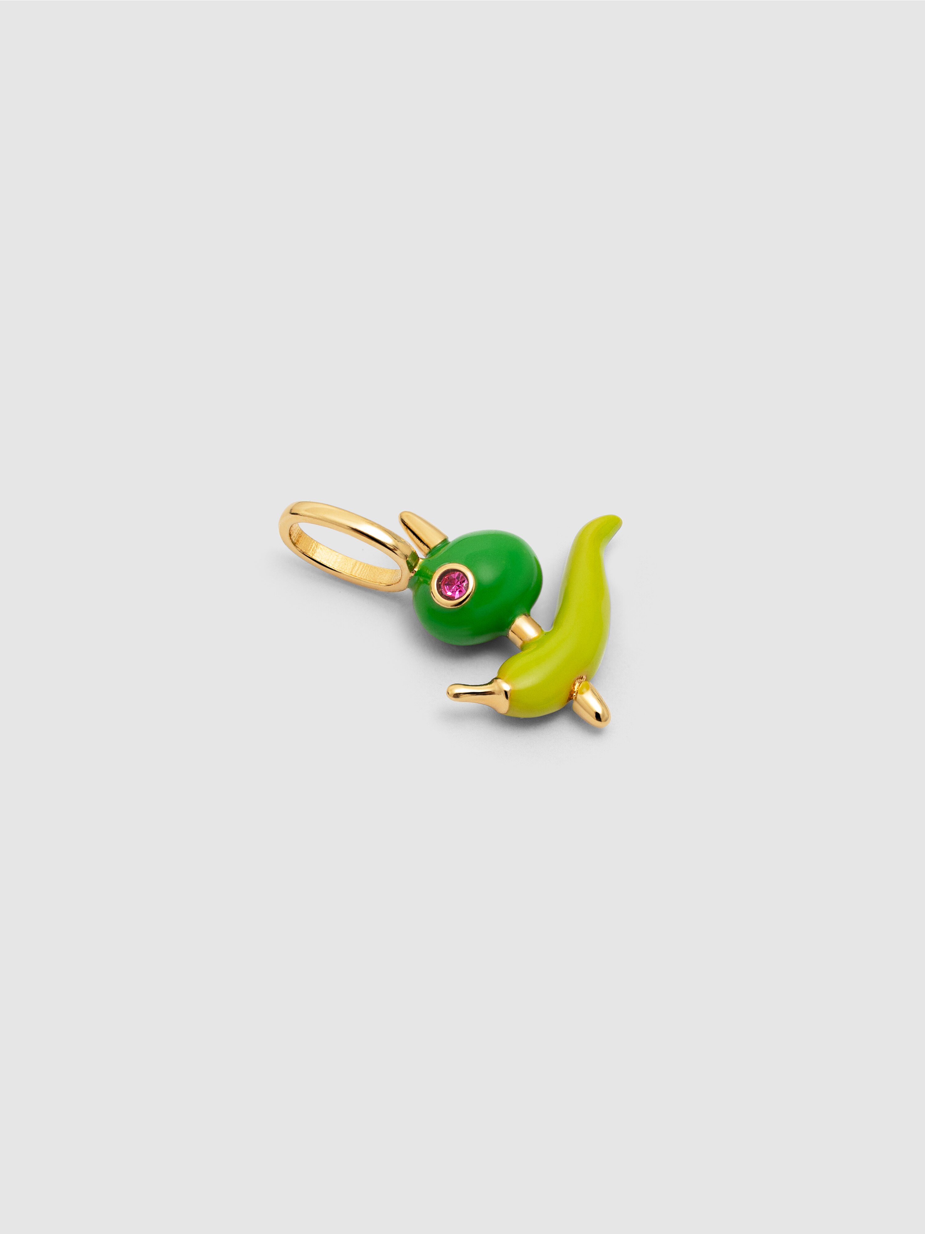 Charm Gilda de Liga de Metais Banhado a Ouro Verde-4