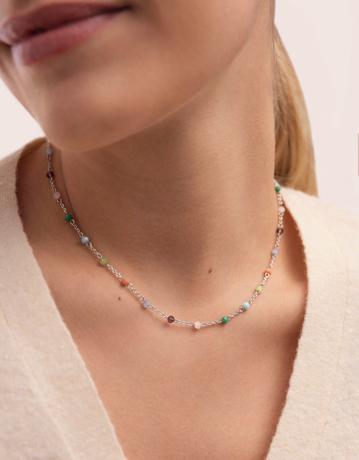 Colar Crystals Colors de Aço Multicolor-2