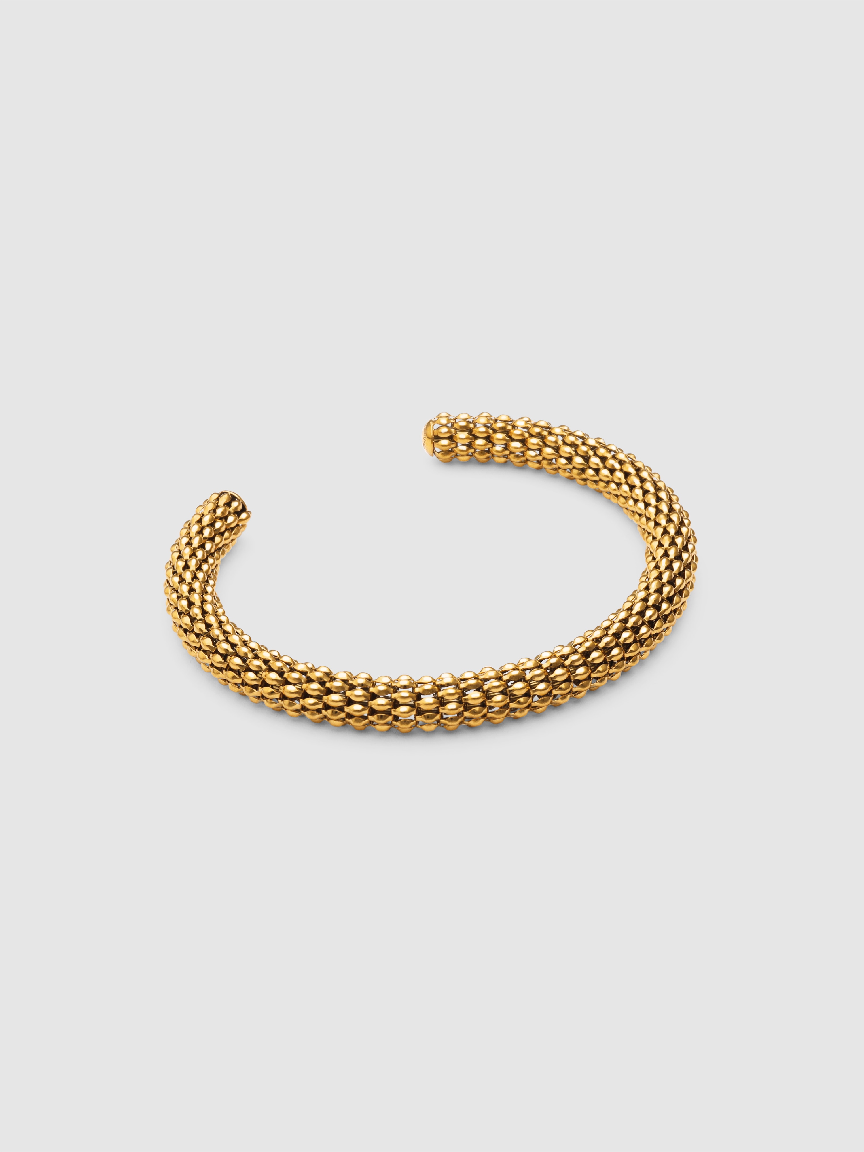 Pulseira Disco de Aço Banhado a Ouro Dourado-1