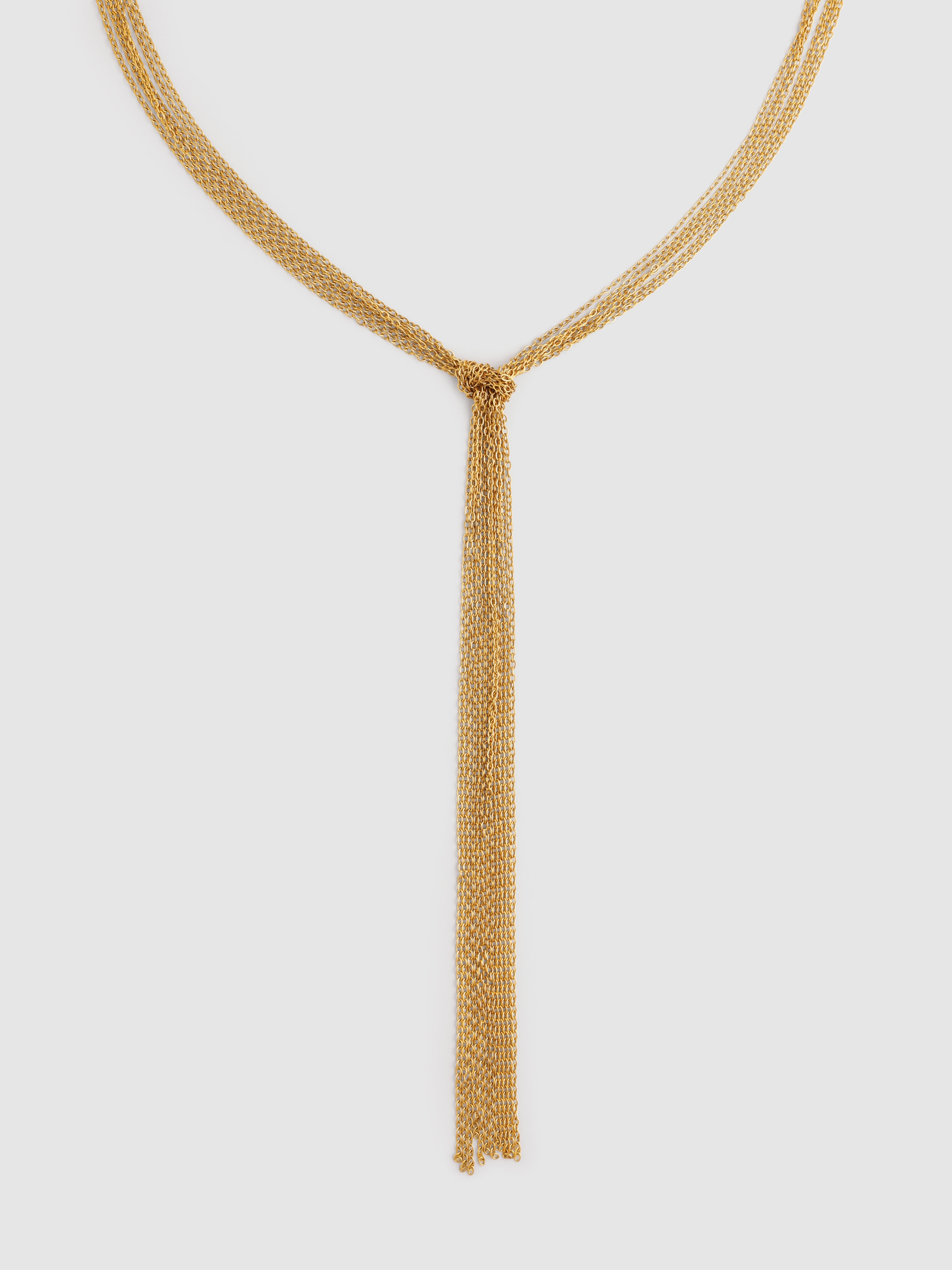 Colar e Chains de Aço Banhado a Ouro Dourado-1