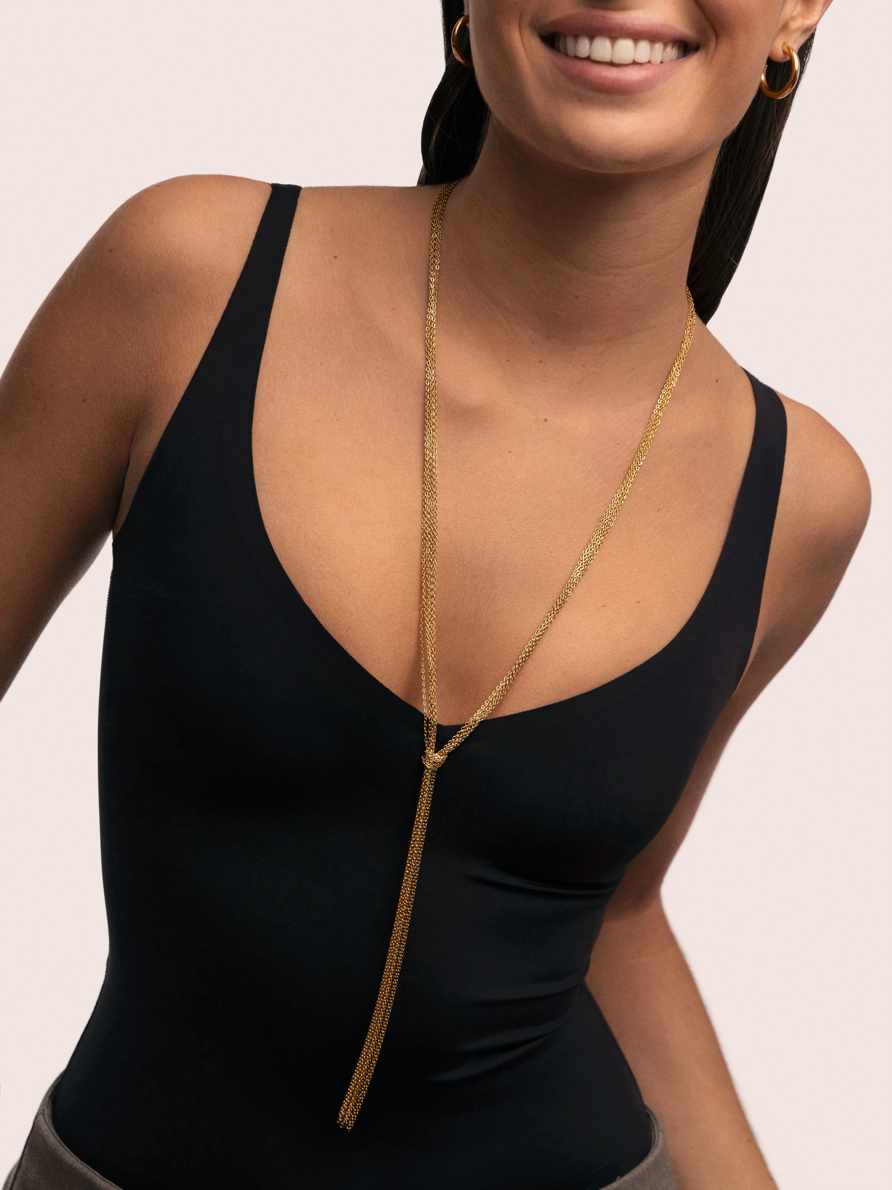 Colar e Chains de Aço Banhado a Ouro Dourado-3
