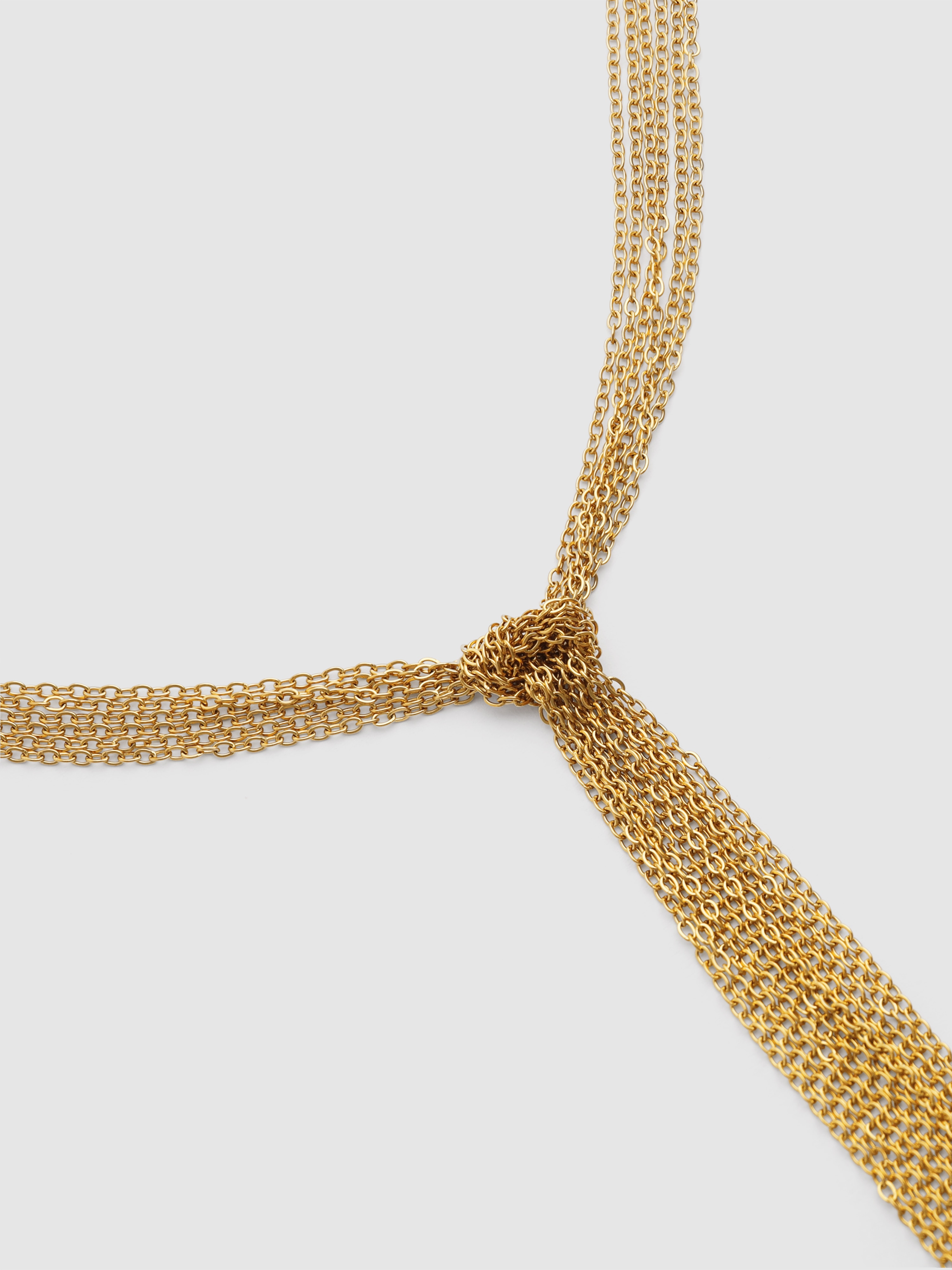 Colar e Chains de Aço Banhado a Ouro Dourado-4