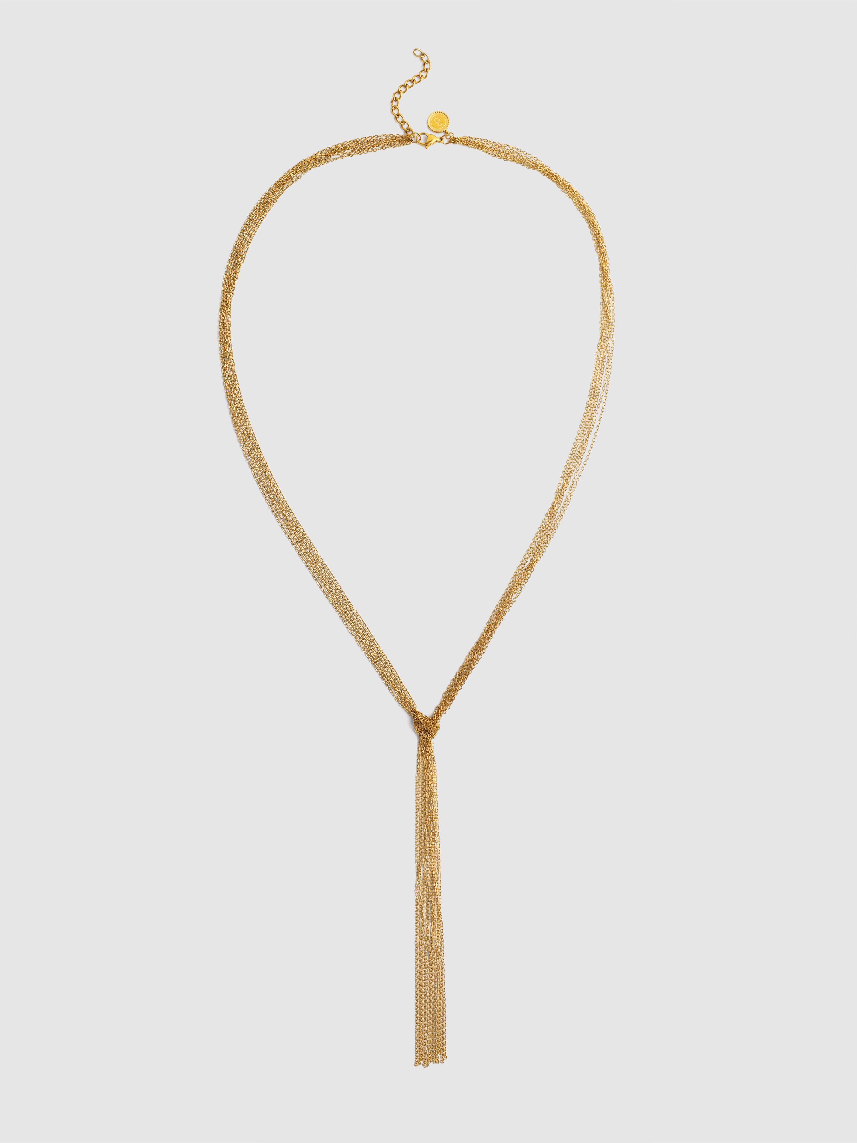 Colar e Chains de Aço Banhado a Ouro Dourado-5