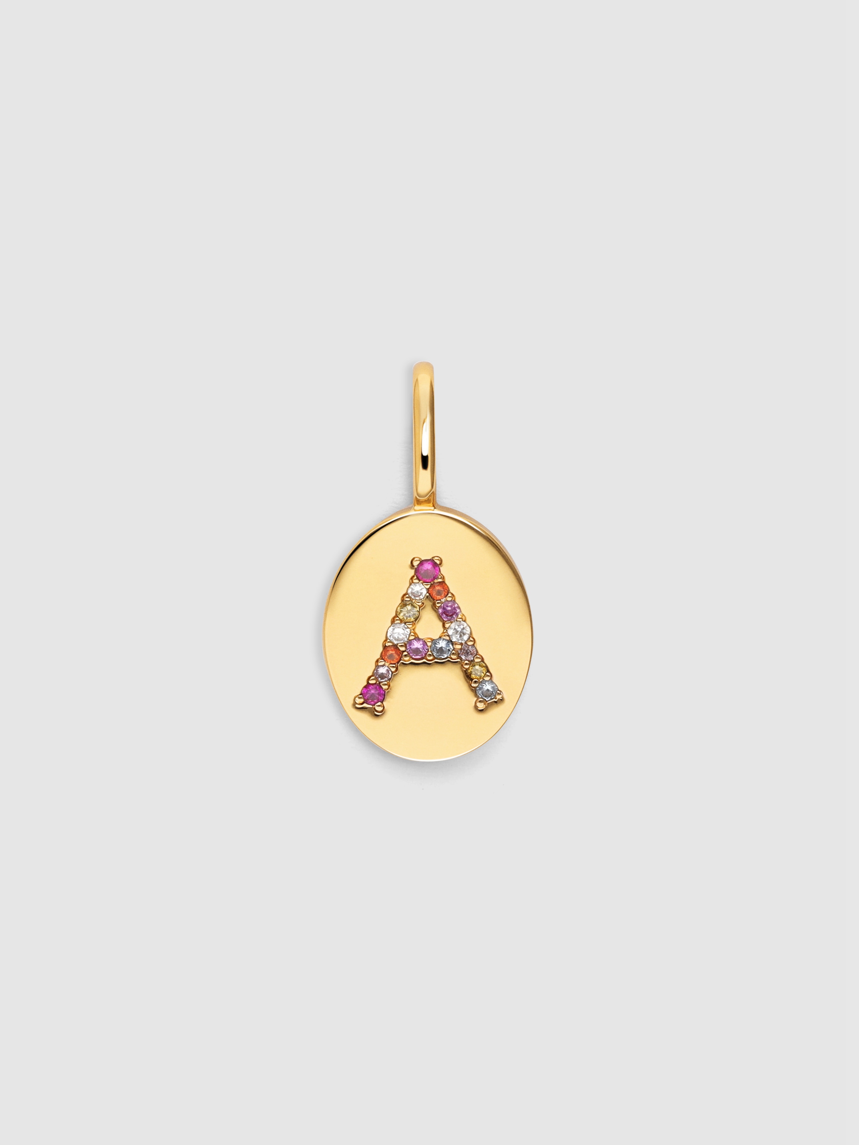 Charm Personalizado Signet Letter Colors de Liga de Metais Banhado a Ouro Letra a Multicolor-1