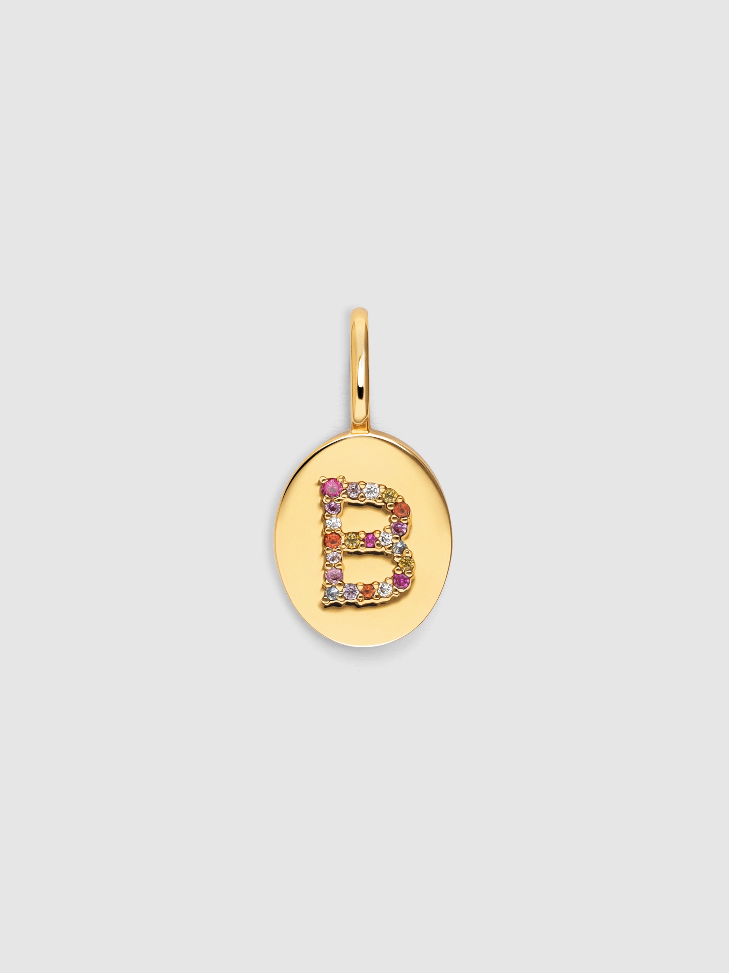 Charm Personalizado Signet Letter Colors de Liga de Metais Banhado em Ouro Letra B Ouro-1