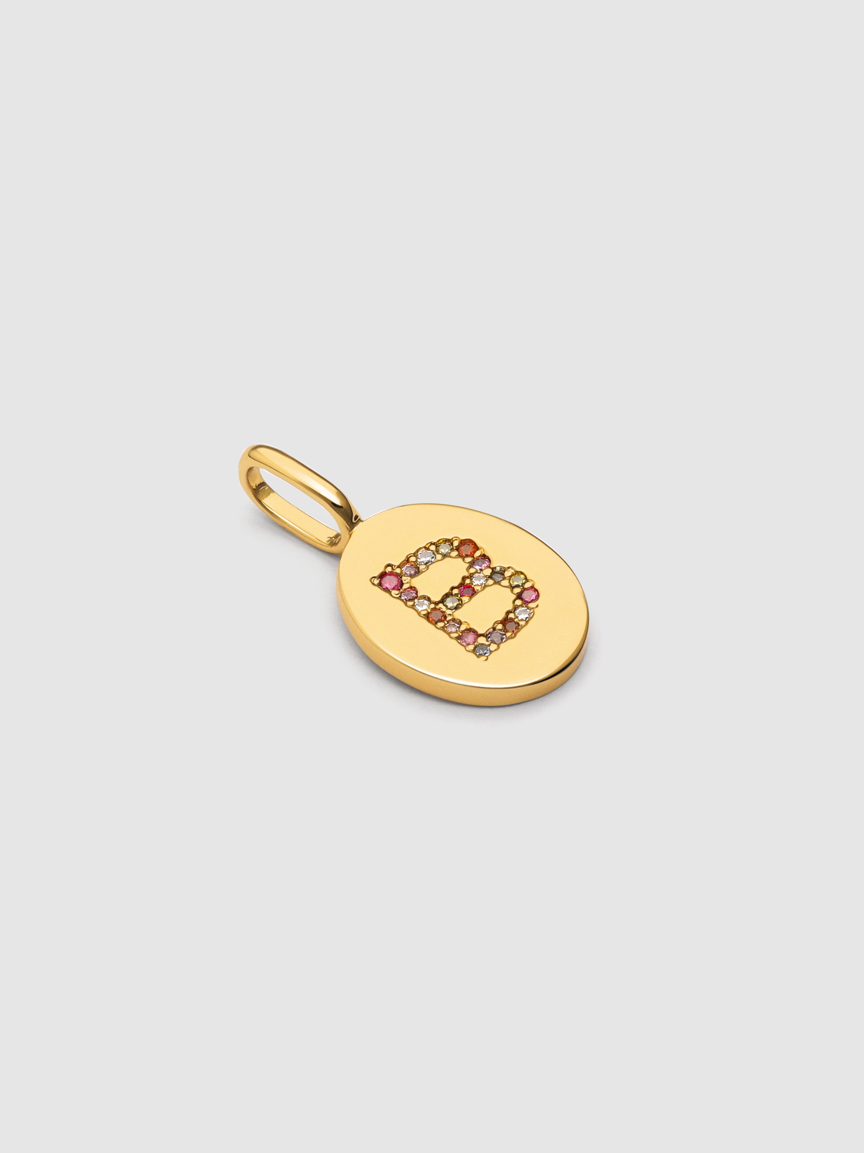 Charm Personalizado Signet Letter Colors de Liga de Metais Banhado em Ouro Letra B Ouro-4