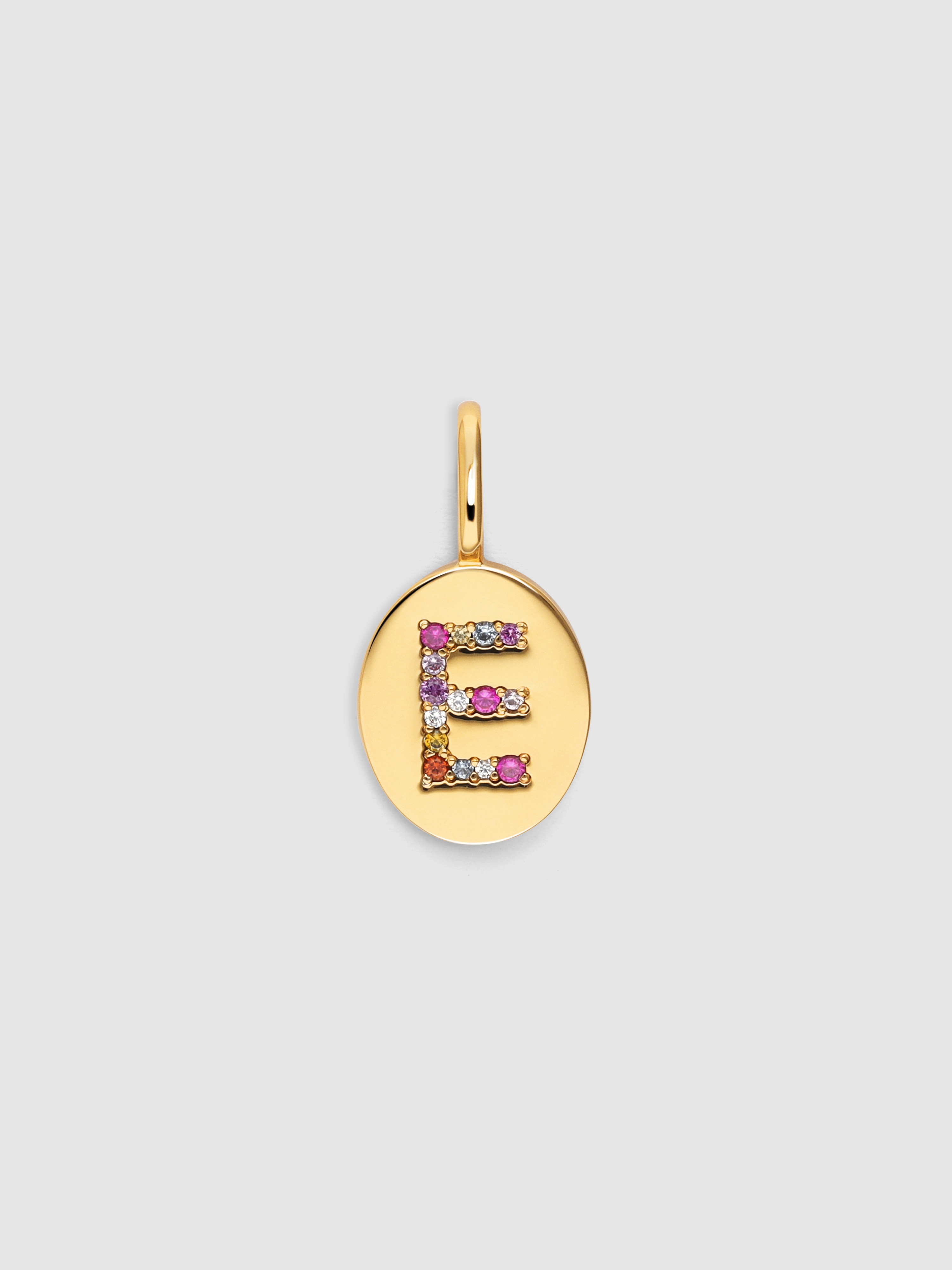 Charm Personalizado Signet Letter Colors de Liga de Metais Banhado em Ouro Letra e Multicolor-1