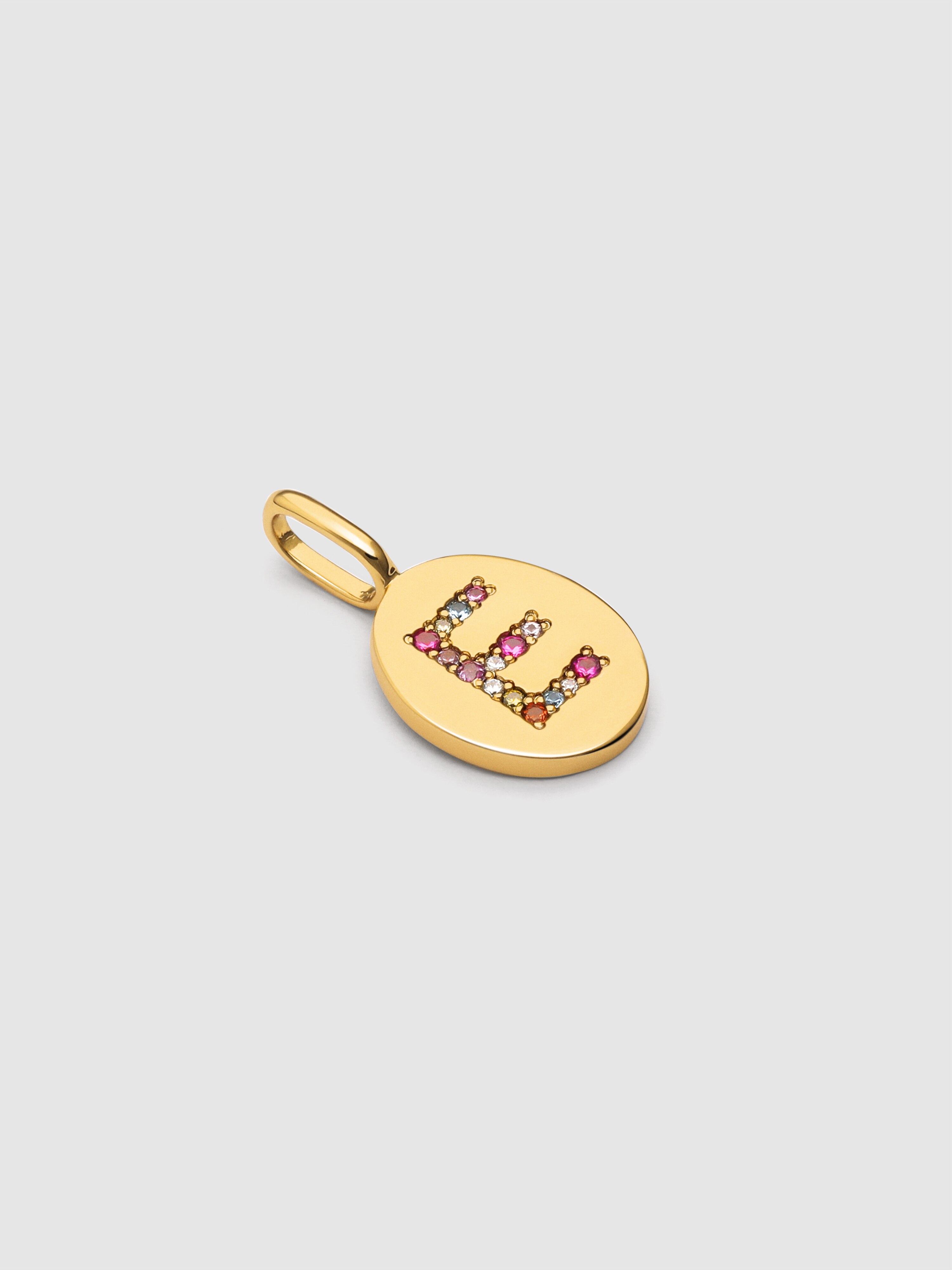 Charm Personalizado Signet Letter Colors de Liga de Metais Banhado em Ouro Letra e Multicolor-4