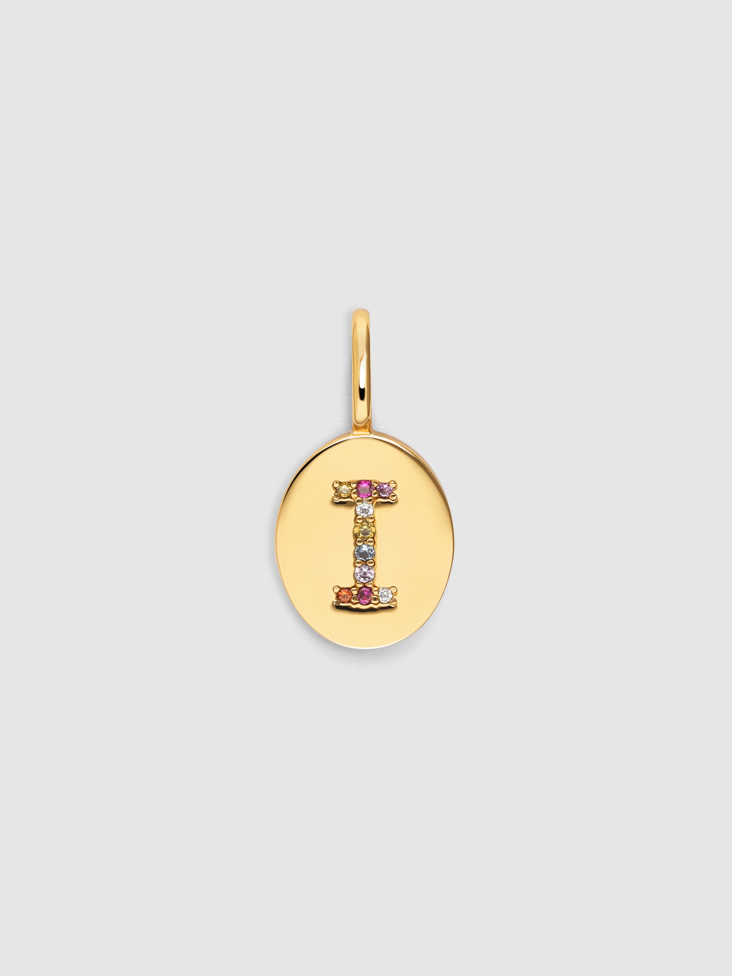 Charm Personalizado Signet Letter Colors de Liga de Metais Banhado em Ouro Letra I Ouro-1