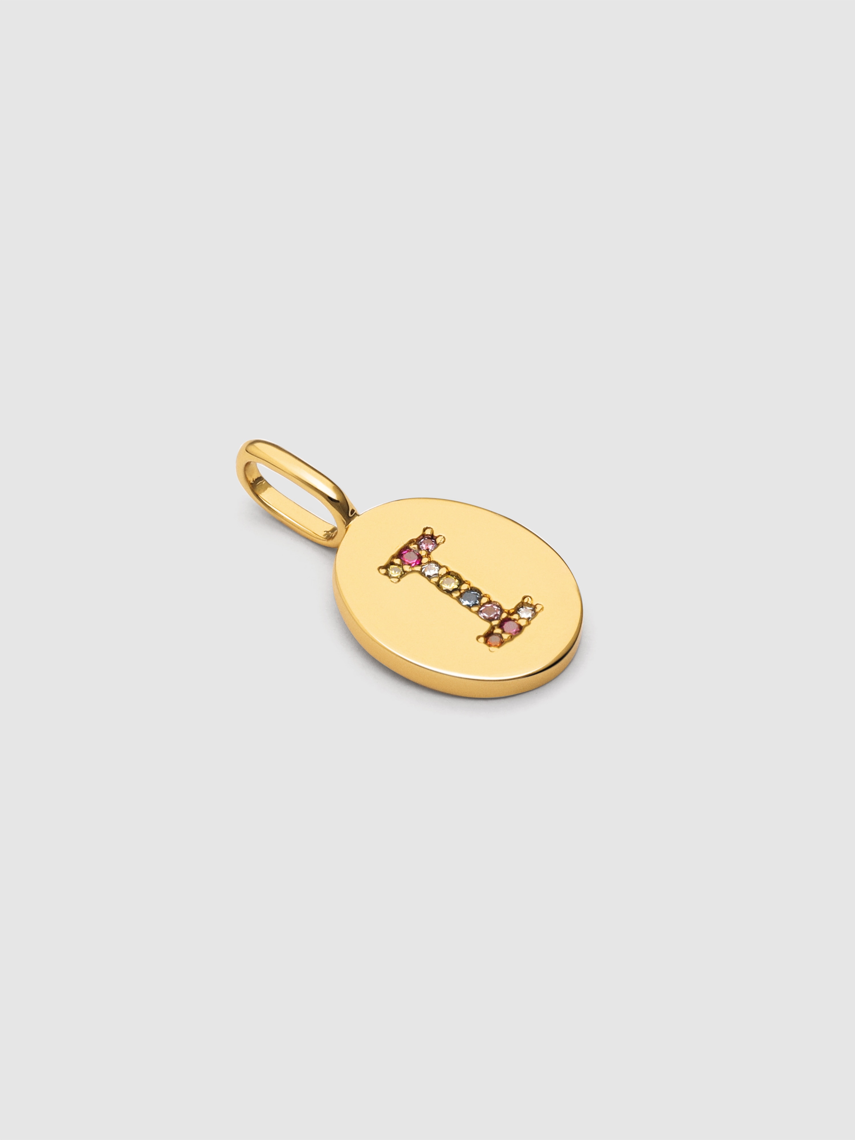 Charm Personalizado Signet Letter Colors de Liga de Metais Banhado em Ouro Letra I Ouro-4
