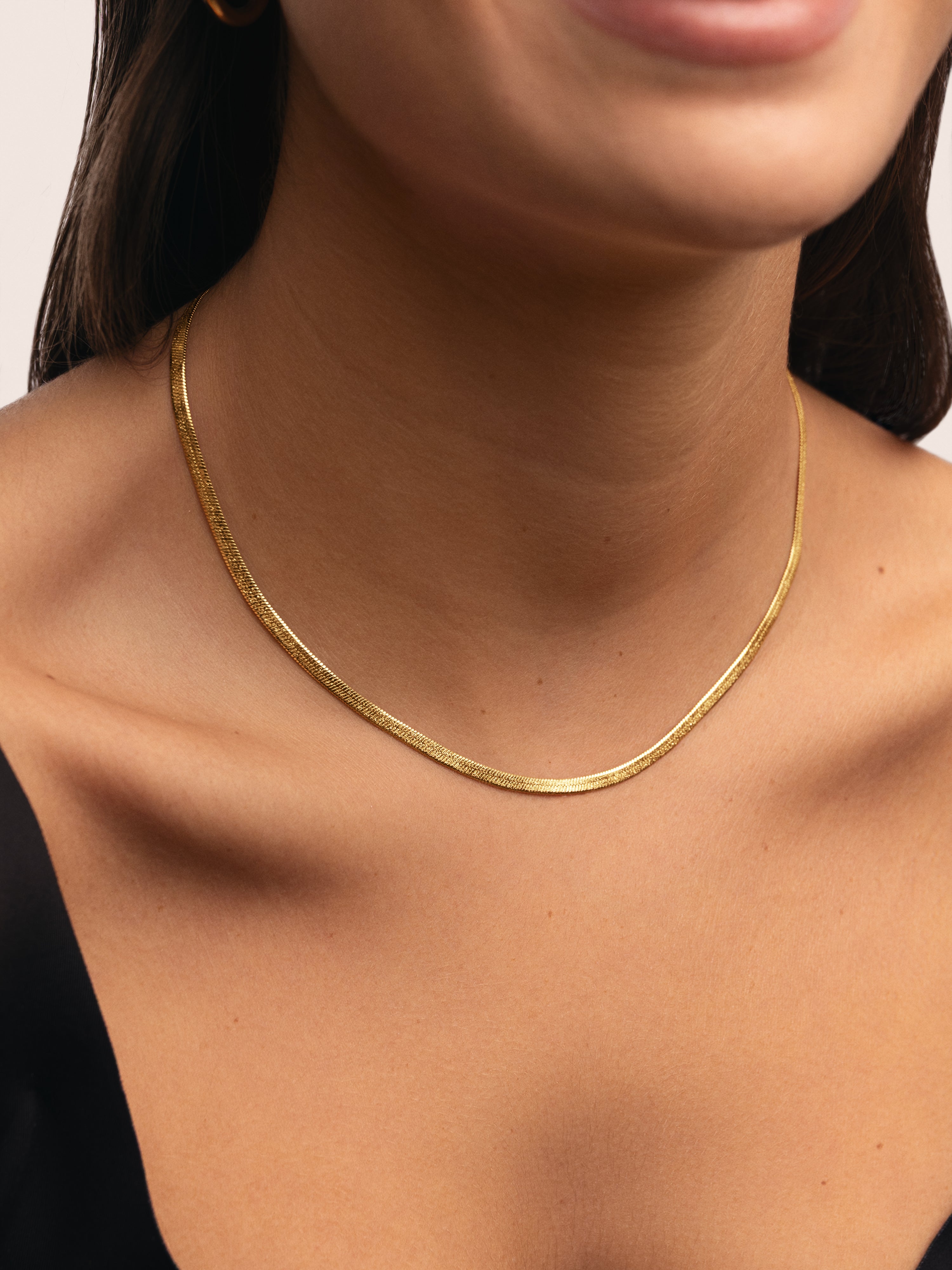 Colar Lisse Sparkling de Aço Banhado a Ouro Dourado-2