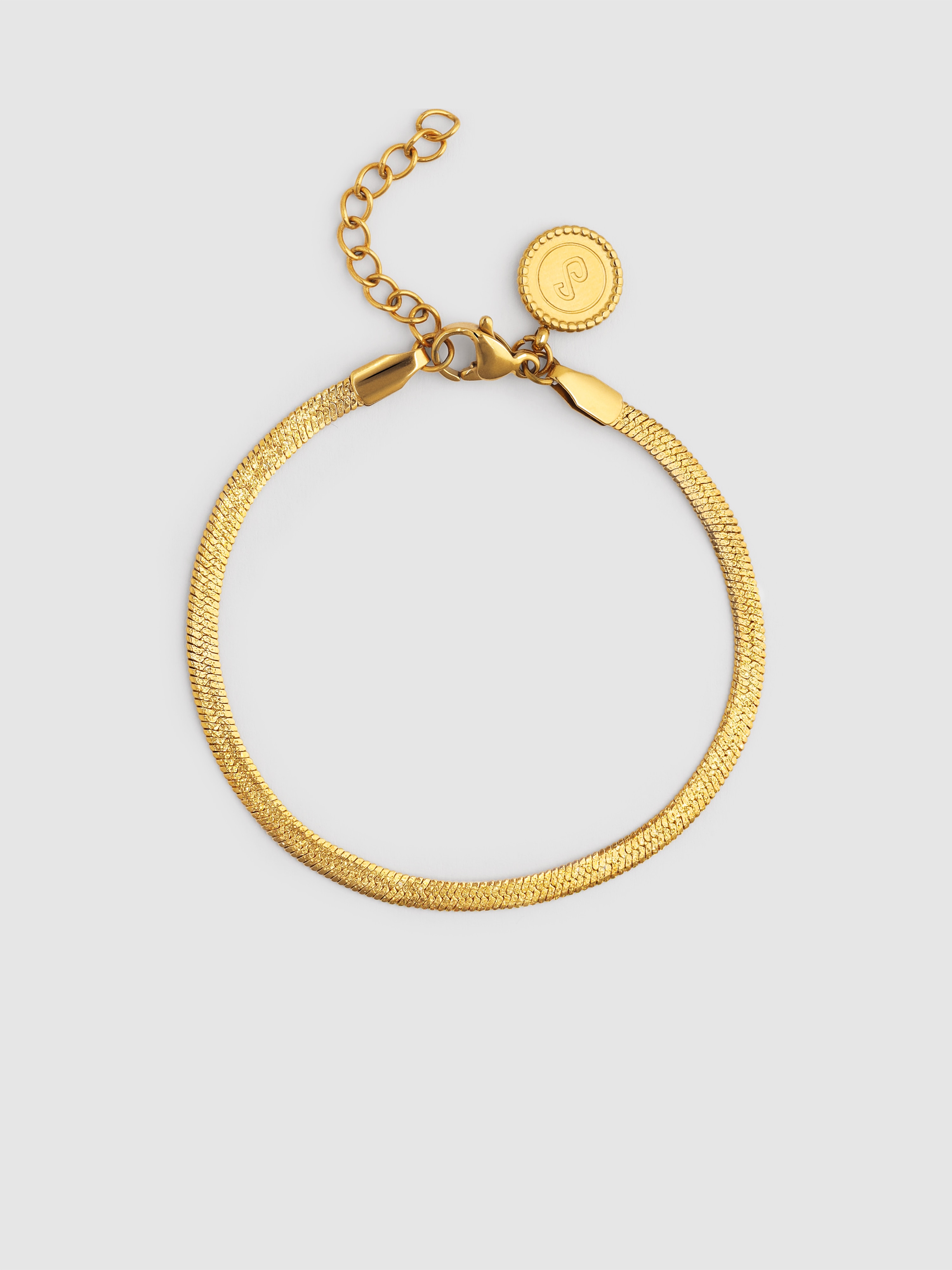 Pulseira de Corrente Lisse Sparkling de Aço Banhado a Ouro Dourado-1