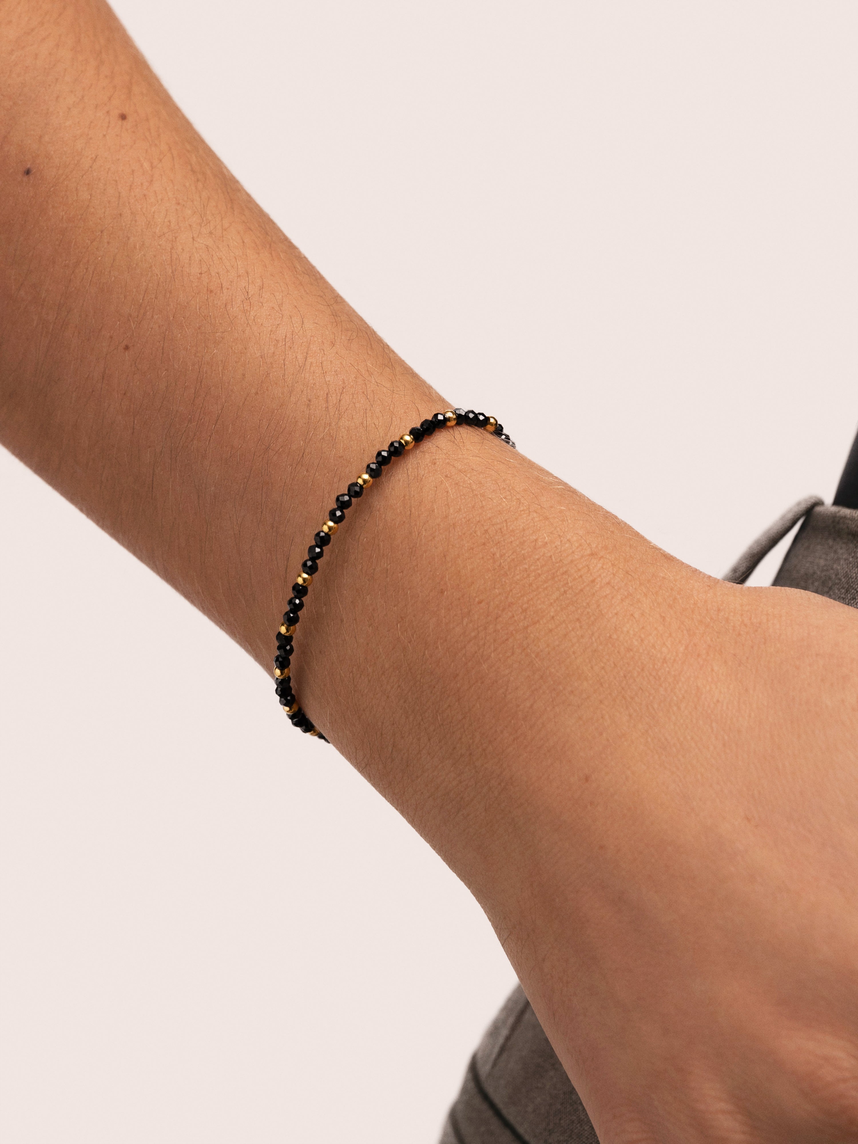 Pulseira de Corrente Black Noite de Aço Banhado a Ouro Preto / Laranja-2