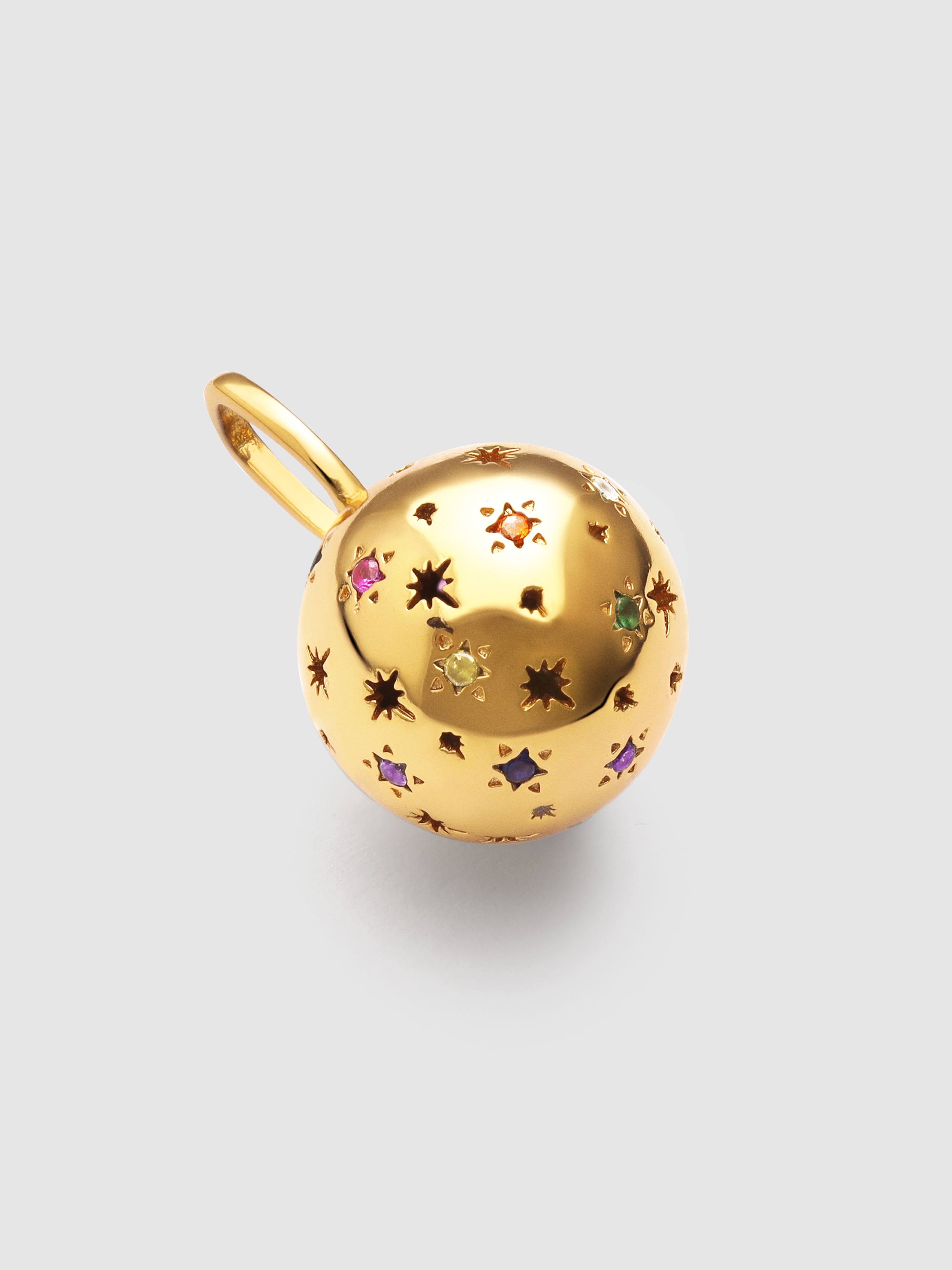 Charm Chama Anjos de Liga de Metais Banhado a Ouro Multicolor-4