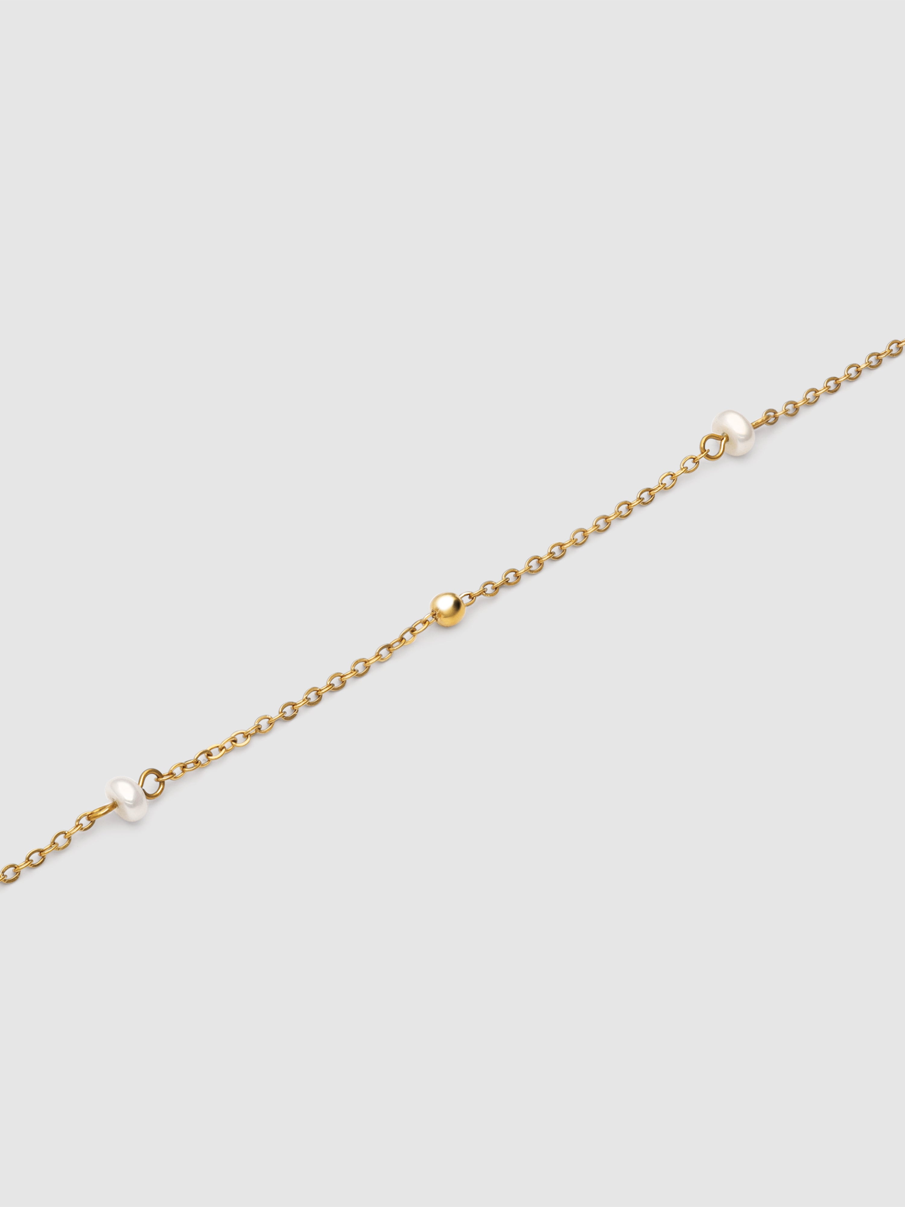 Colar Pearl Dots de Aço Banhado a Ouro Ouro-3