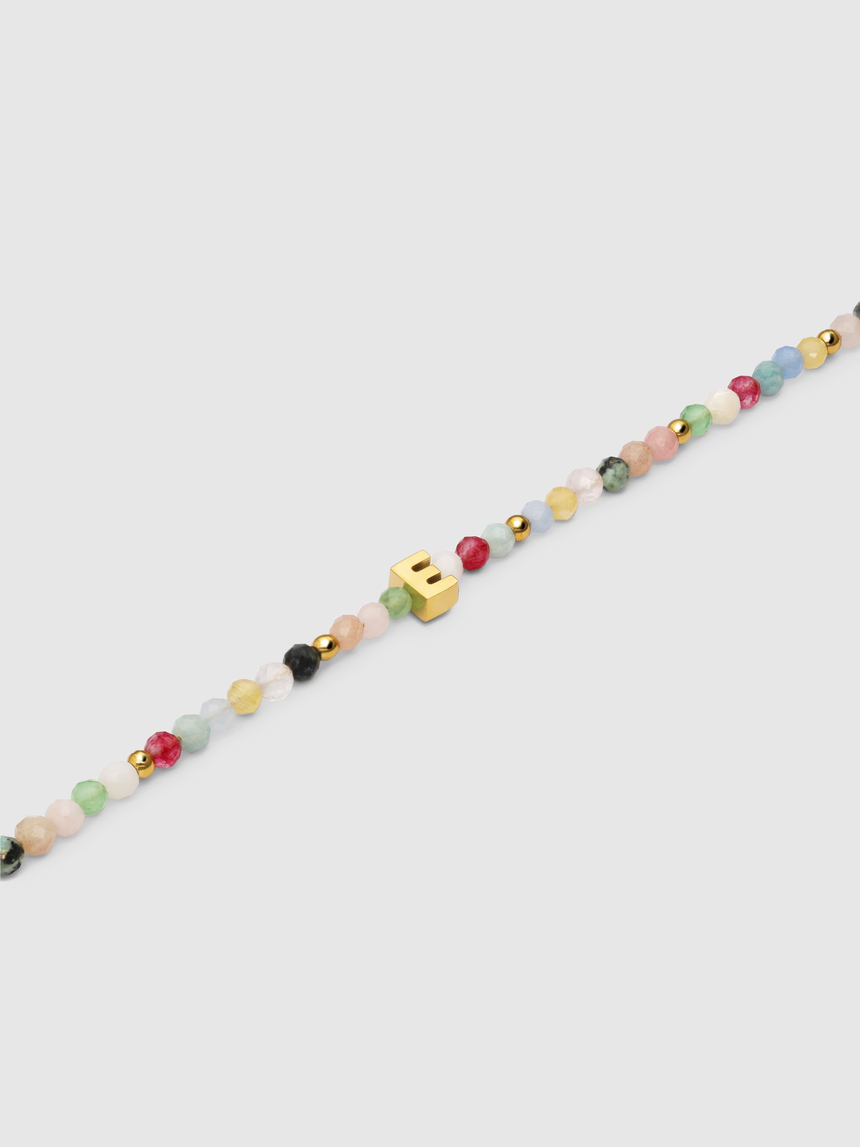 Pulseira de Corrente Personalizada Letter Altea Colors de Aço Banhado a Ouro e Multicolor-4